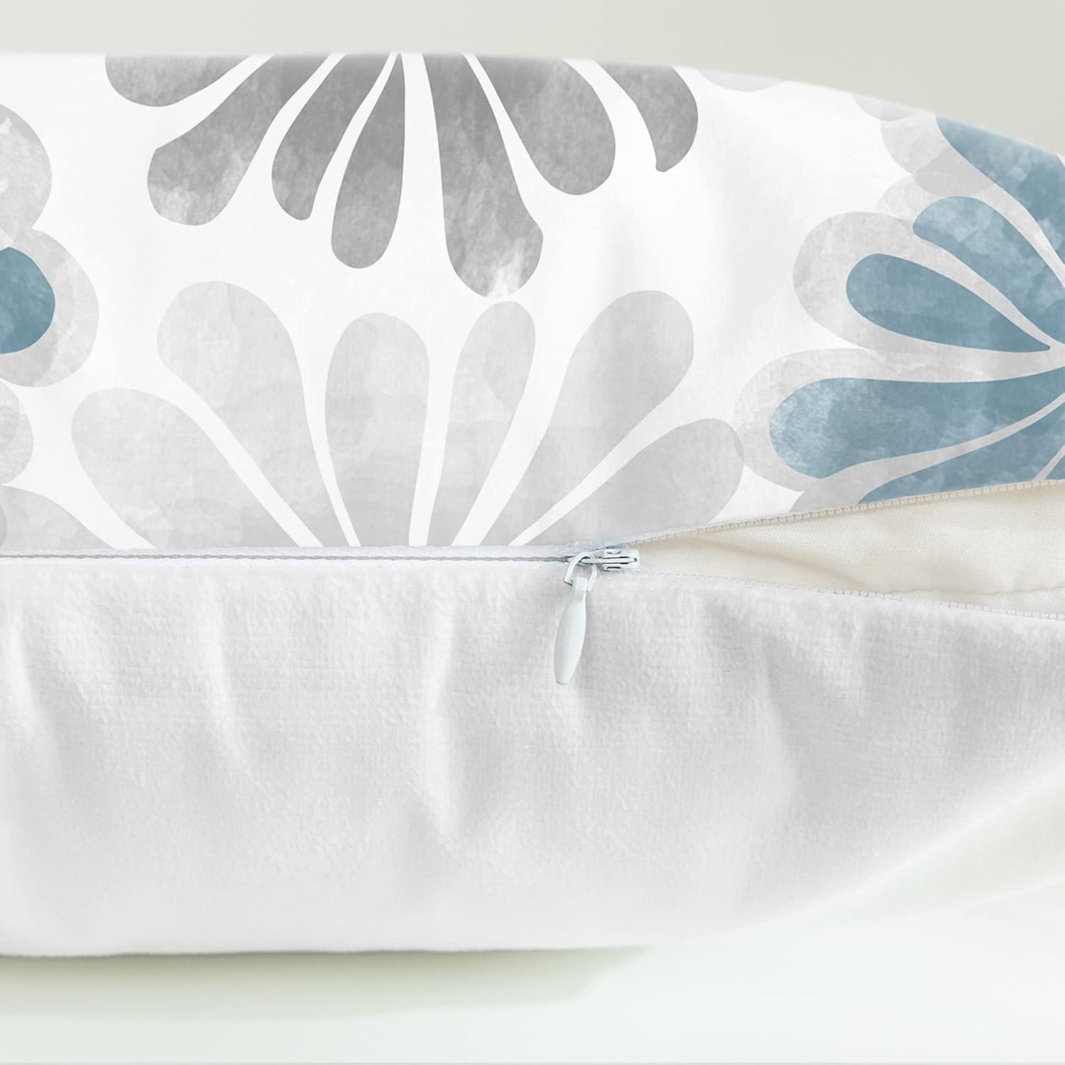 CaliTime Juego de 2 fundas de almohada decorativas de vellón de dos tonos con flores florecientes para sofá, cama, decoración de casa rural, 20 x 20