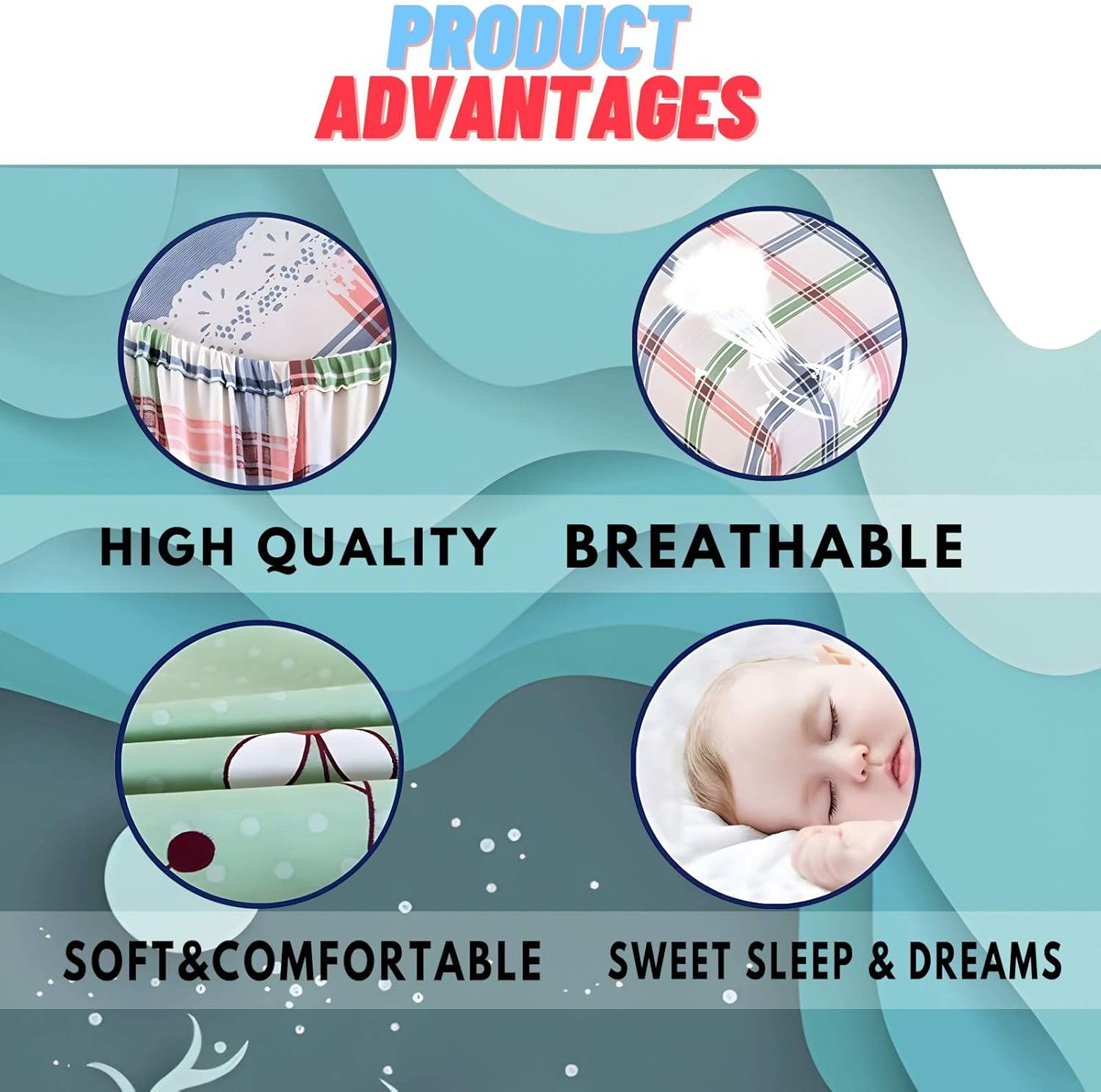 Line Sheets – Juego de sábanas de cama de flores, sábanas y fundas de almohada estampadas de 4 piezas, sábana bajera ajustable de microfibra suave