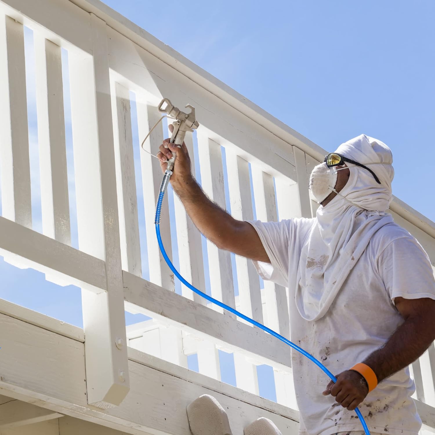 Enhon Manguera de extensión de aerosol de pintura sin aire de 4 pies compatible con Graco 247338, manguera de látigo de pintura de alta presión de