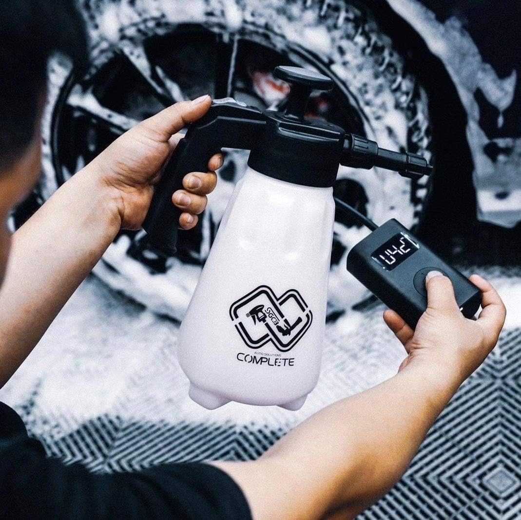 SGCB Bomba de lavado de autos de 2.0 L, pulverizador de espuma de presión portátil de una sola mano, pulverizador de espuma gruesa para automóvil,