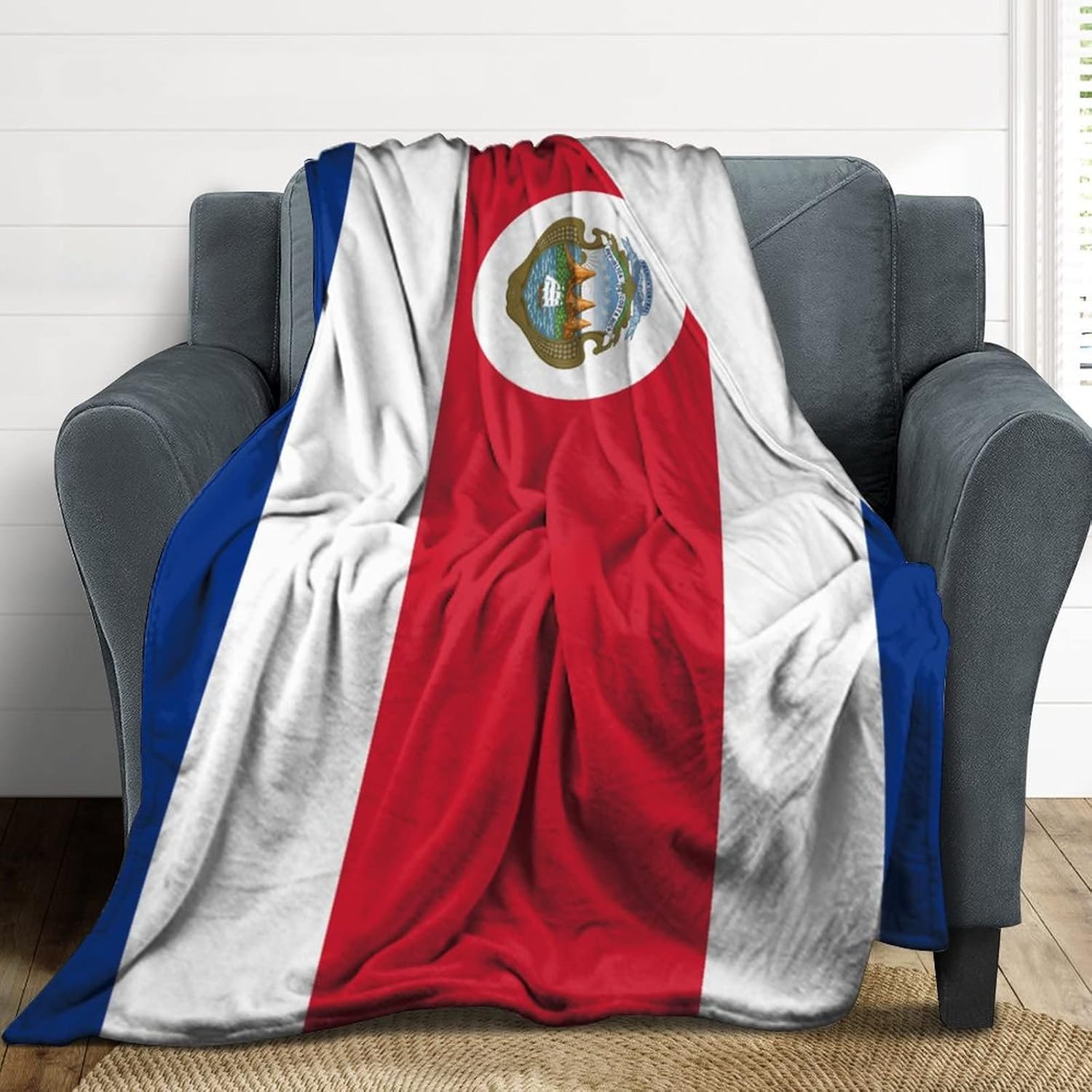Manta de bandera de Costa Rica, franela suave, con patrón impreso, mantas decorativas para cama y sofá