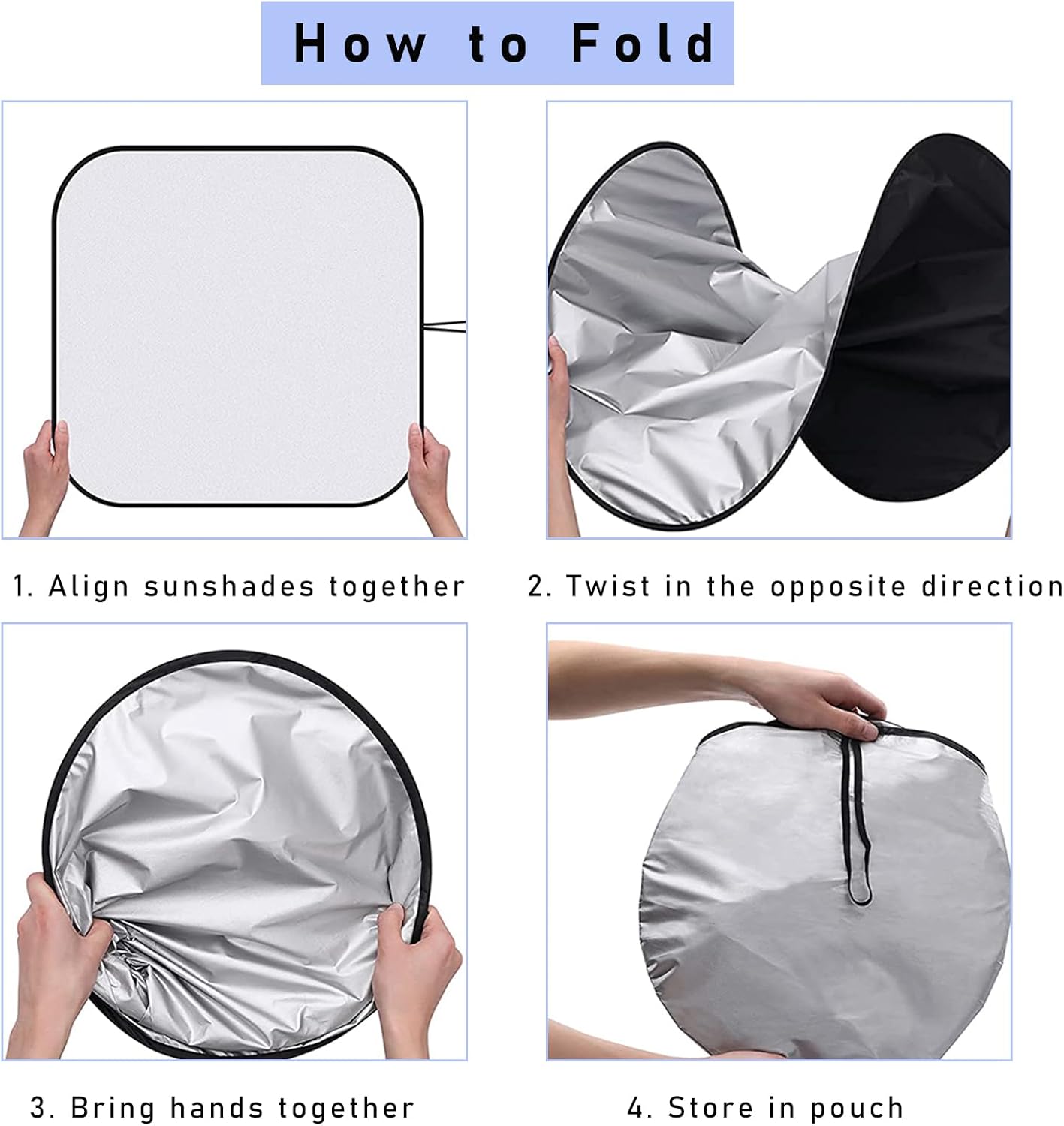 2 parasoles para parabrisas de automóvil, bloqueador de calor solar y rayos UV, protector plegable de 31.1 x 27.9 pulgadas, accesorios universales