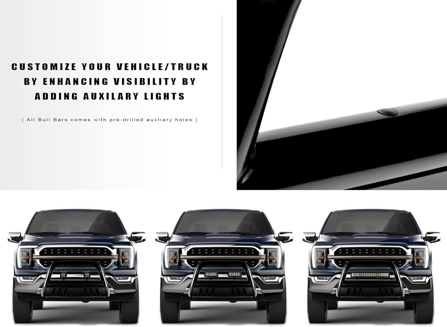 Armordillo 8712986 Classic Series Bull Bar – Negro para Ford F150 2004-2022  Expedition 2003-2017  Lincoln Navigator 2003-2014  Mark LT 2006-2008