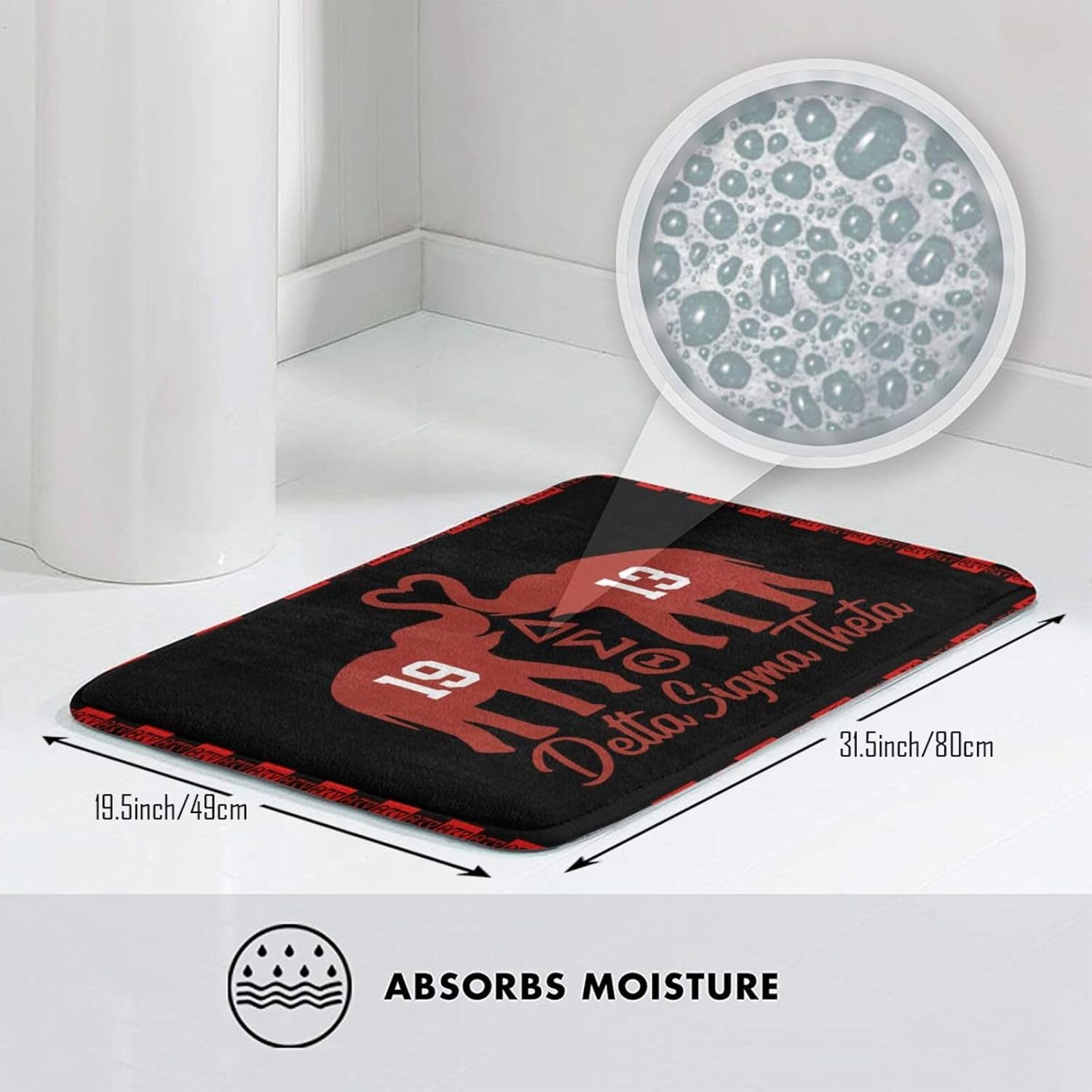 Alfombra de juego con logotipo de elefante, 20 x 32 pulgadas, antideslizante, suave, para sala de estar, comedor, puerta delantera, entrada exterior