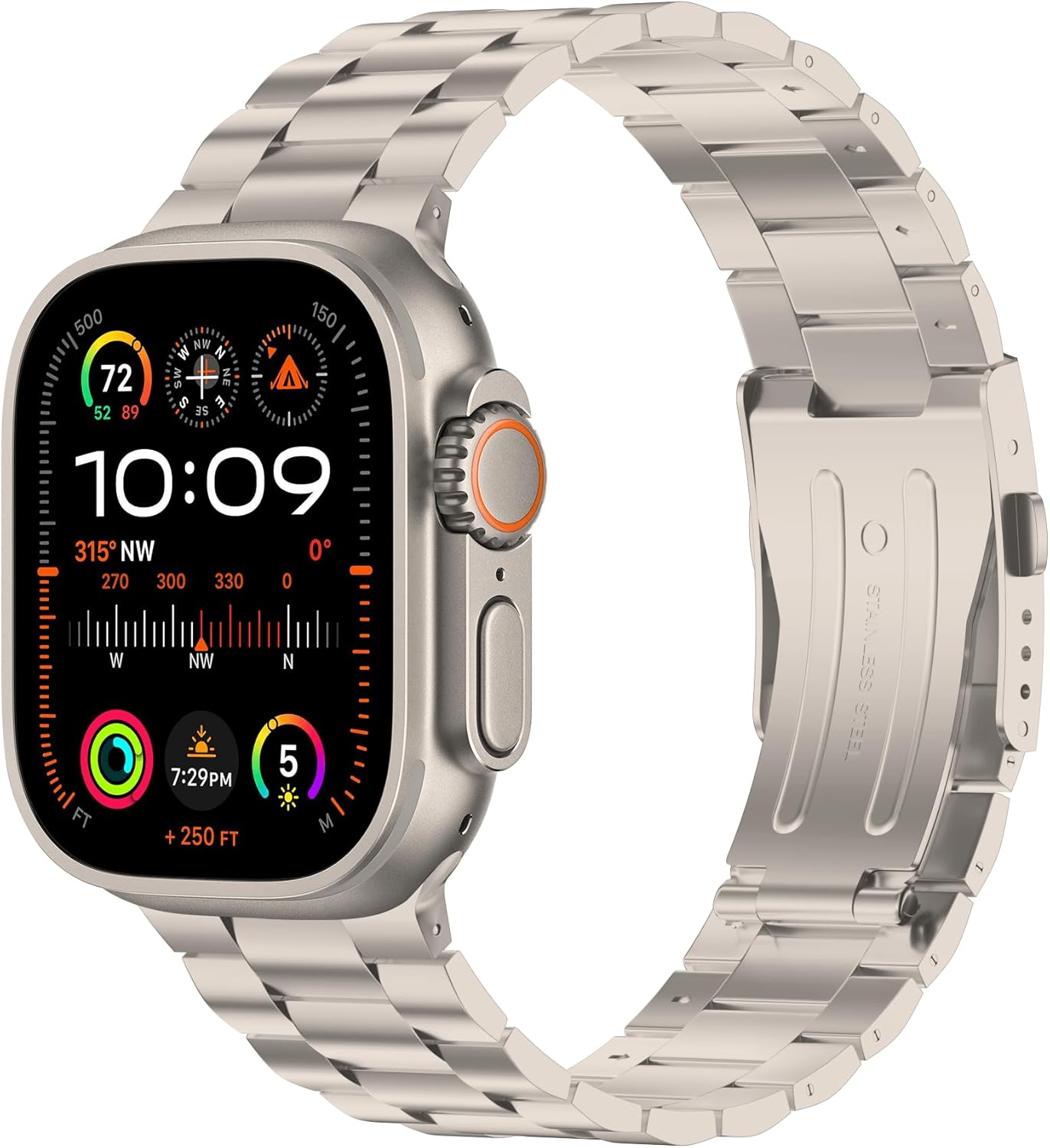 iiteeology Correa de 1.929 in compatible con Apple Watch Ultra Band Series 9, pulsera de acero inoxidable mejorada para iWatch de 1.772 pulgadas,