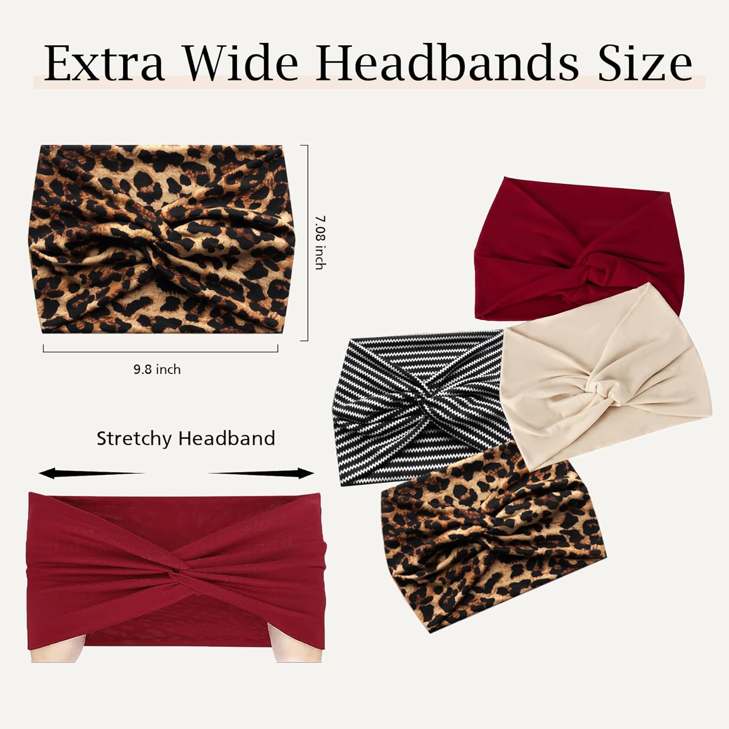 Tyfthui Paquete de 8 diademas anchas para mujer, extra grandes, accesorios para el cabello para mujer (color F)