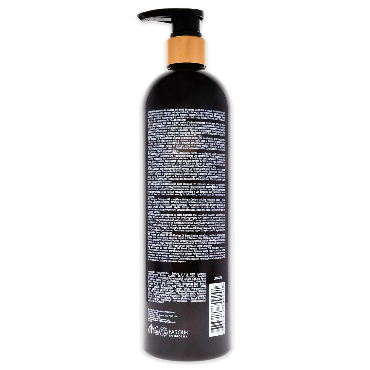 CHI Argan Oil Plus Moringa Oil Shampoo Champú Unisex 25 oz