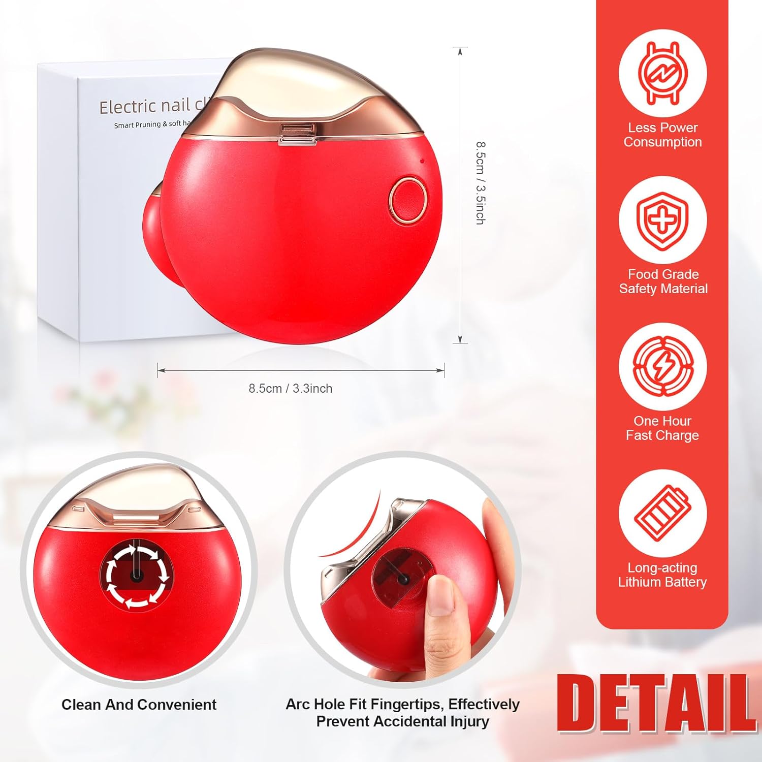 Minatee Cortaúñas automático, cortaúñas eléctrico, cortador de uñas de seguridad, tijeras de uñas, regalo para cuidadores, ancianos, adultos, niños,