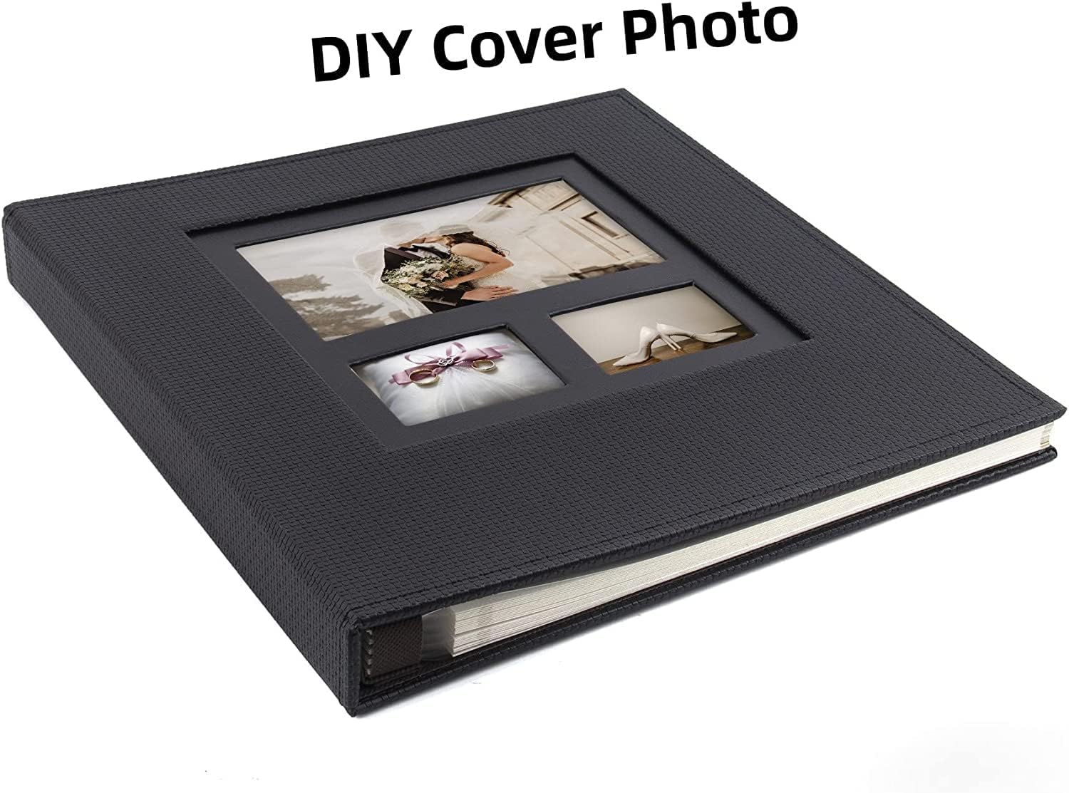 Golden State Art, Álbum de fotos magnético autoadhesivo de tamaño total de 12.8 x 13.2 pulgadas, álbum de recortes para imágenes de varios tamaños,