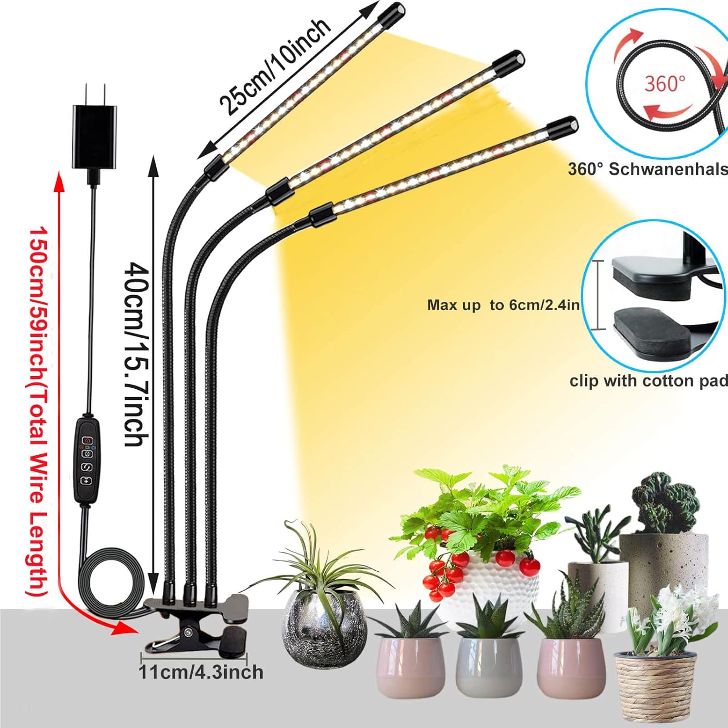 Luces de cultivo de 100 W para plantas de interior de espectro completo, luces LED de cultivo de plantas, 3000k5000k660nm, lámparas de cultivo de