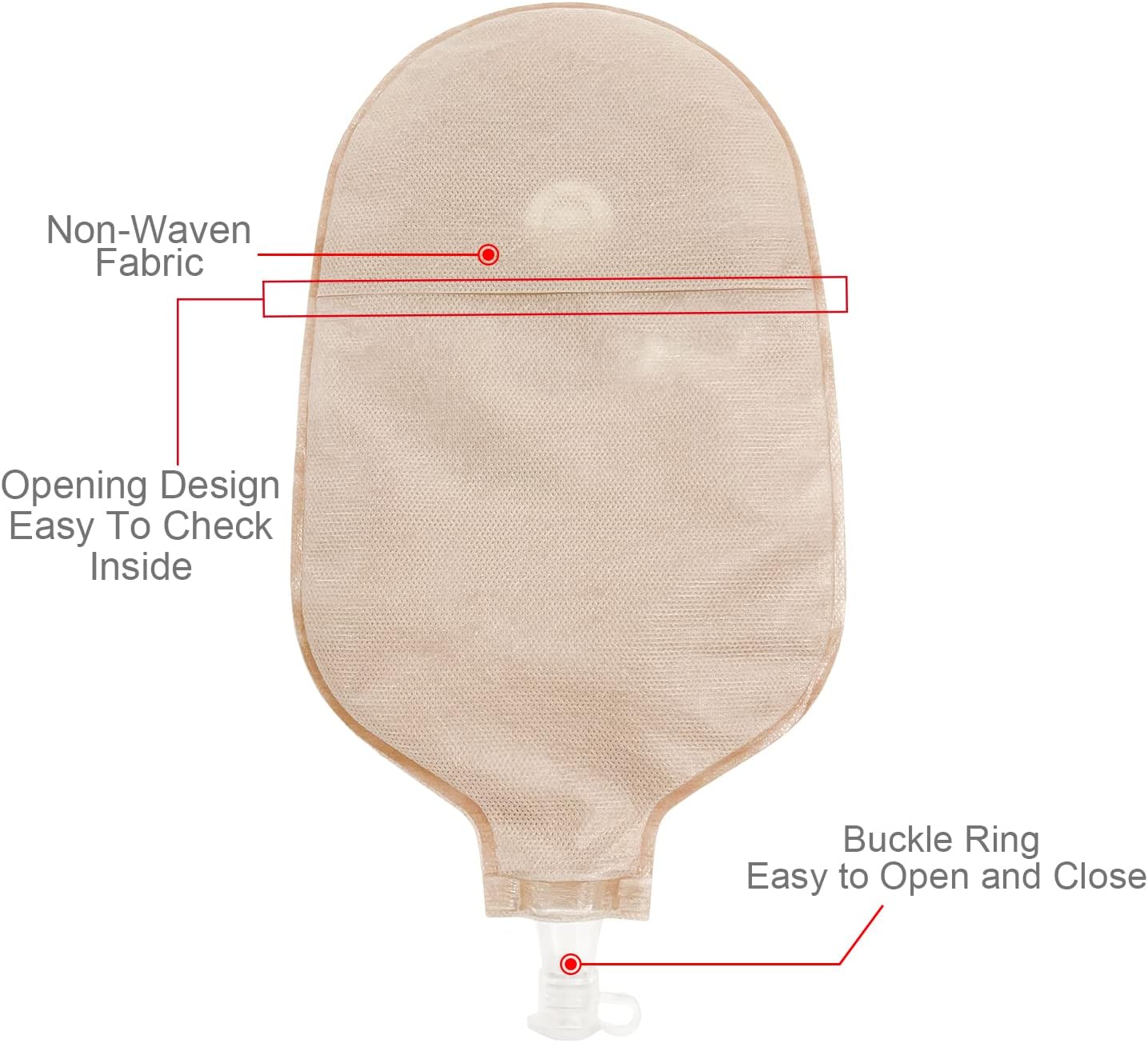 Carbou 15 bolsas de Urostomía de una sola pieza con tarjeta de medición, herramienta de corte para colostomía, ileostomía, cuidado del estoma, corte