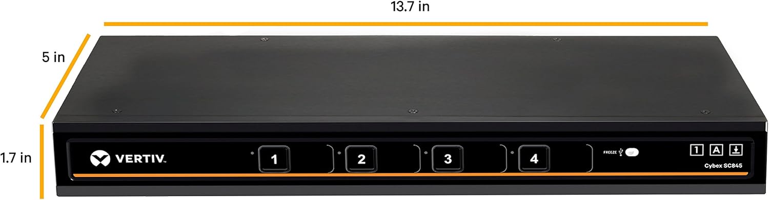 Avocent Vertiv Cybex SC800 Secure Desktop KVM, Conmutador KVM de escritorio seguro, Conmutador KVM, Tarjeta de acceso común (CAC), DPP), Cumple con