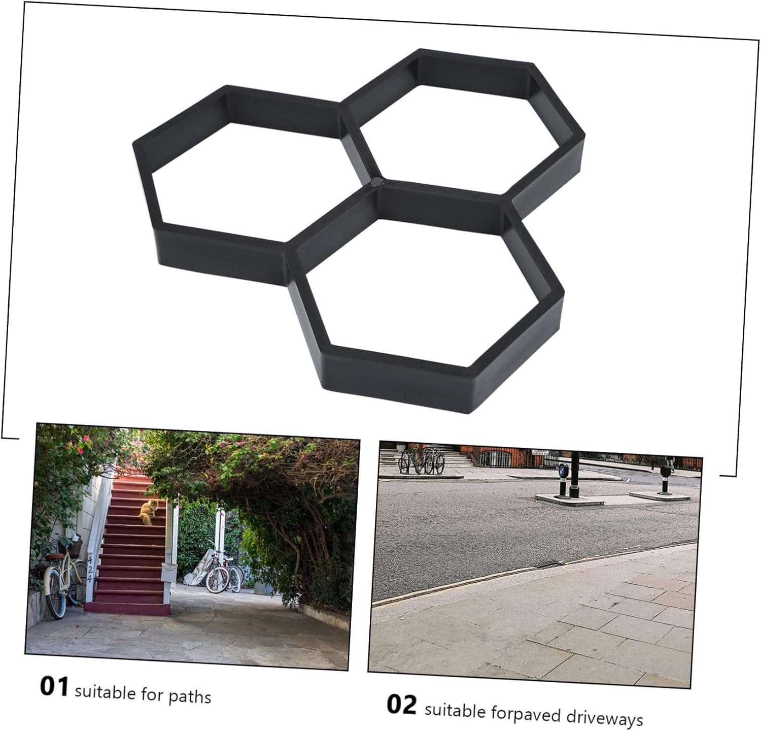 Yardwe Molde de pavimentación de bricolaje moldes de piedra escalonada de hormigón Molde de pavimentación Patio Jardín Suelo al aire libre DIY Maker