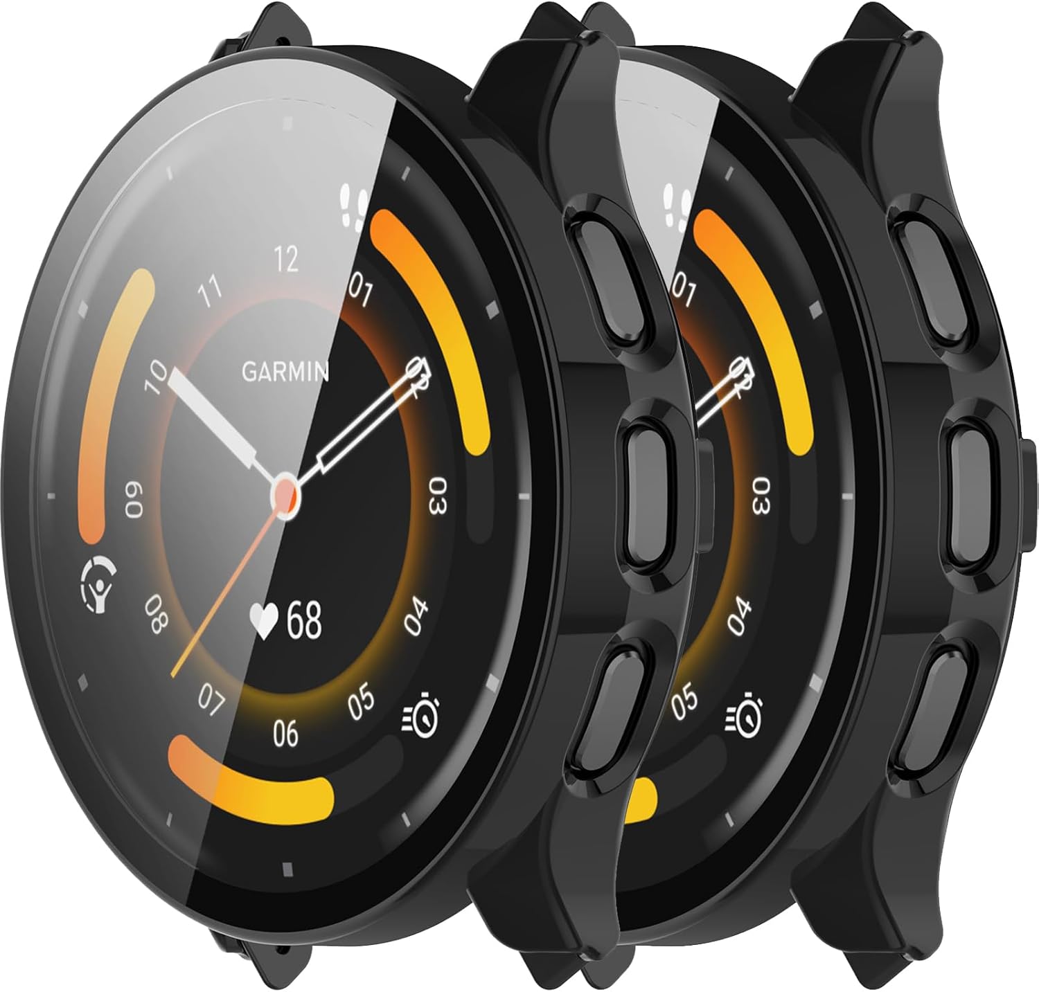 Protector de pantalla diseñado para Garmin Venu 3 con película de vidrio templado, parachoques de policarbonato duro, cubierta completa, accesorios