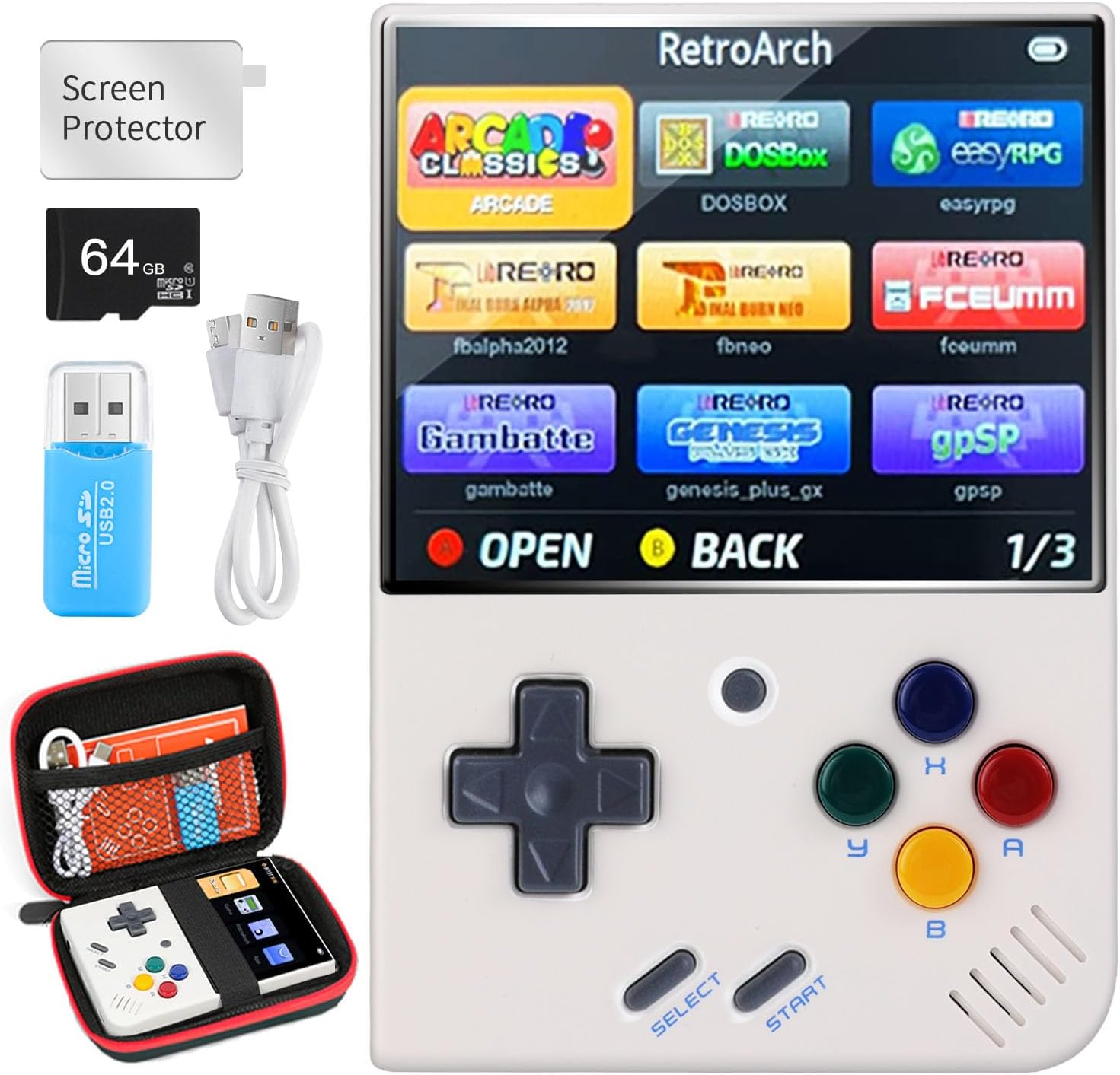 Miyoo Mini Plus, consola de juegos retro de mano con tarjeta TF de 64 G, compatible con más de 10000 juegos, emulador de consola de juegos portátil