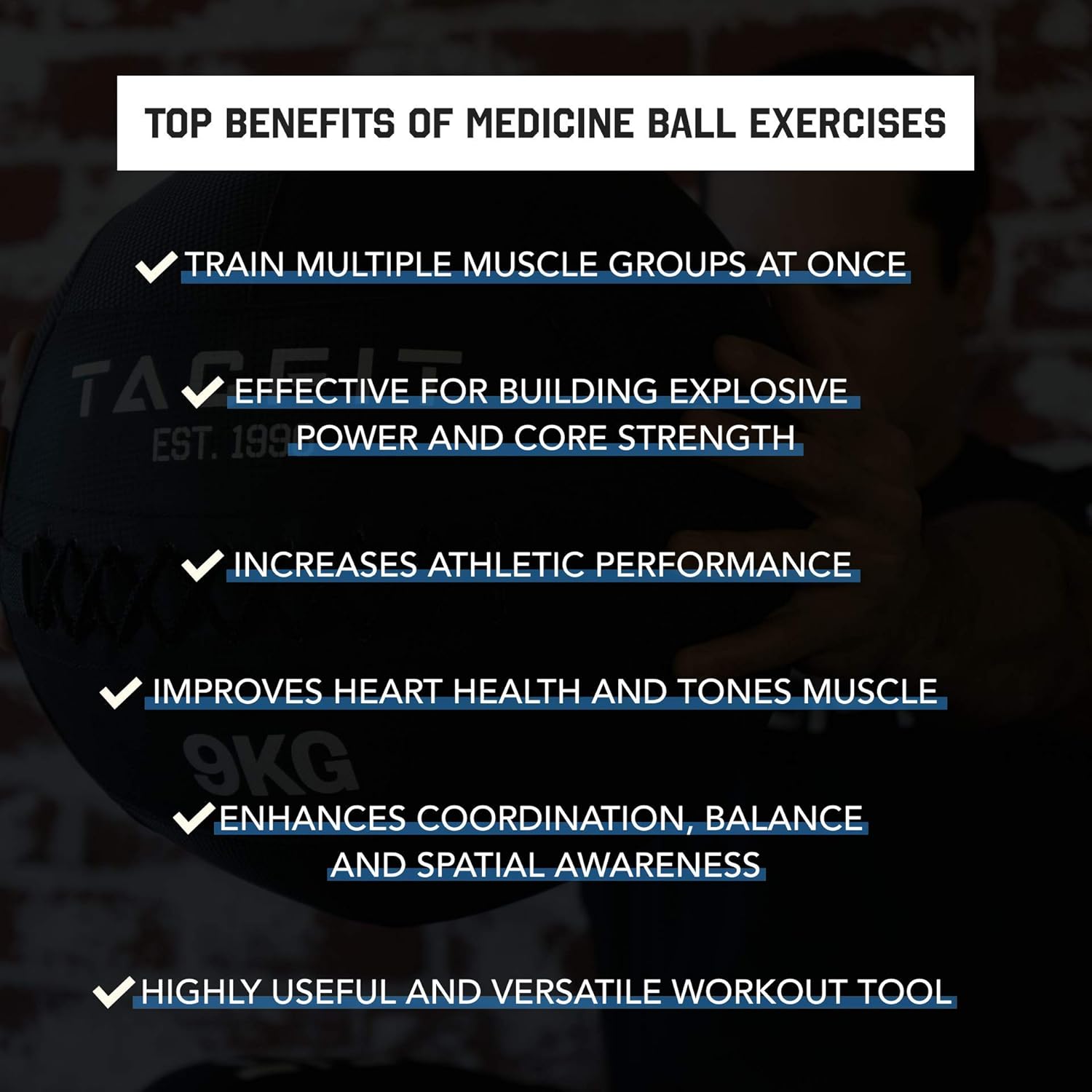 TACFIT Soft Shell – Pelota de medicina para entrenamiento de fitness