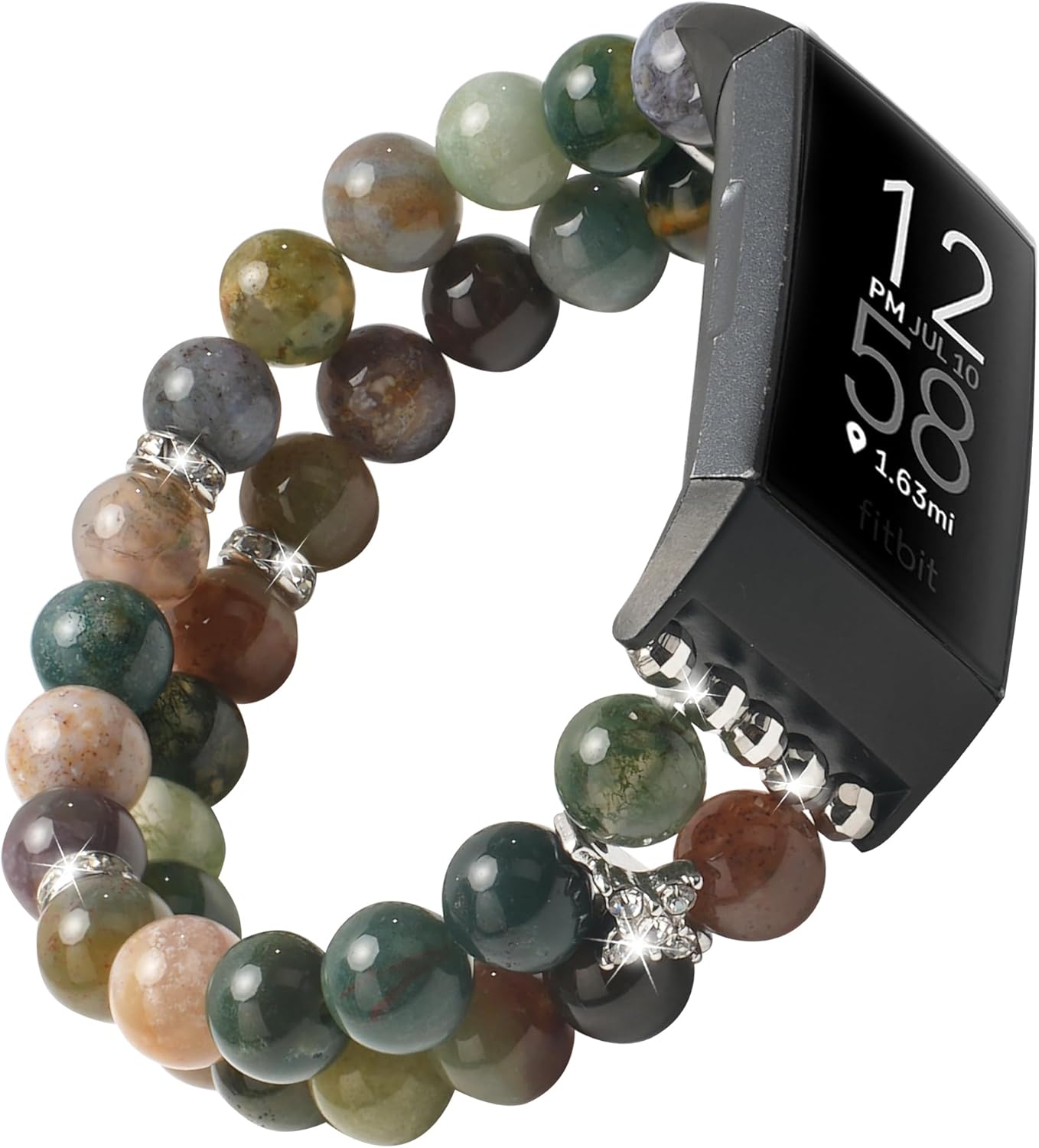 LAREDTREE Compatible con Fitbit Charge 3  Fitbit Charge 4 Bandas para mujer, pulsera elástica de perlas de repuesto Fit Bit Charge 34 hr, accesorios