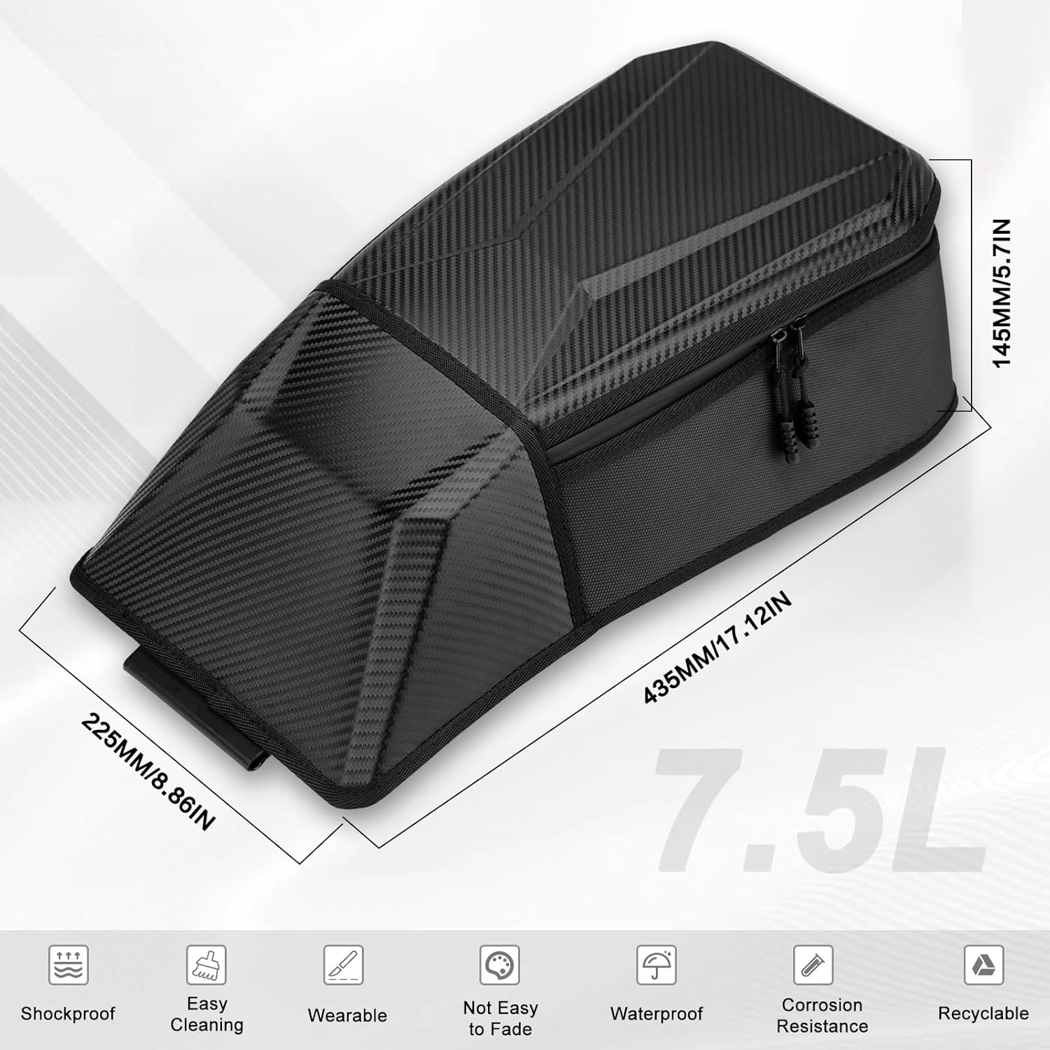 LKV X3 Bolsa de almacenamiento central para consola con carcasa de EVA compatible con Can Am Maverick X3 MAX XRS XDS Turbo R RR 2017-2023