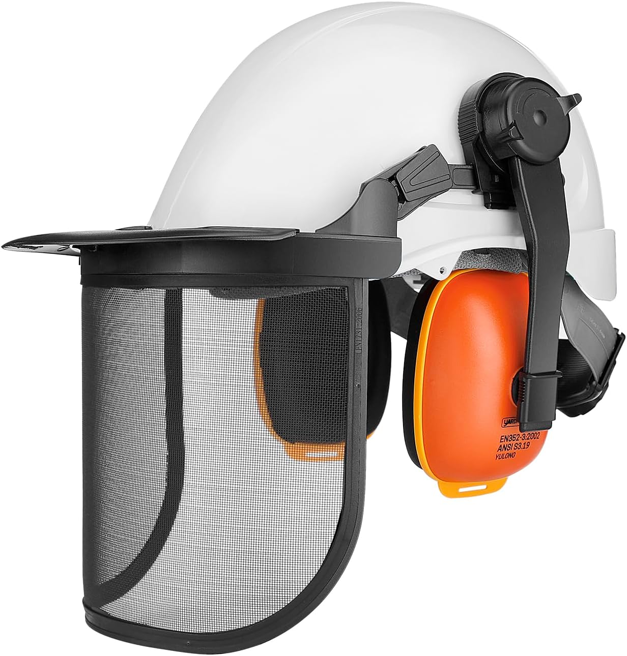 Casco de motosierra, sistema de casco de seguridad forestal con protección facial y auditiva, sombrero protector con visera y manguito