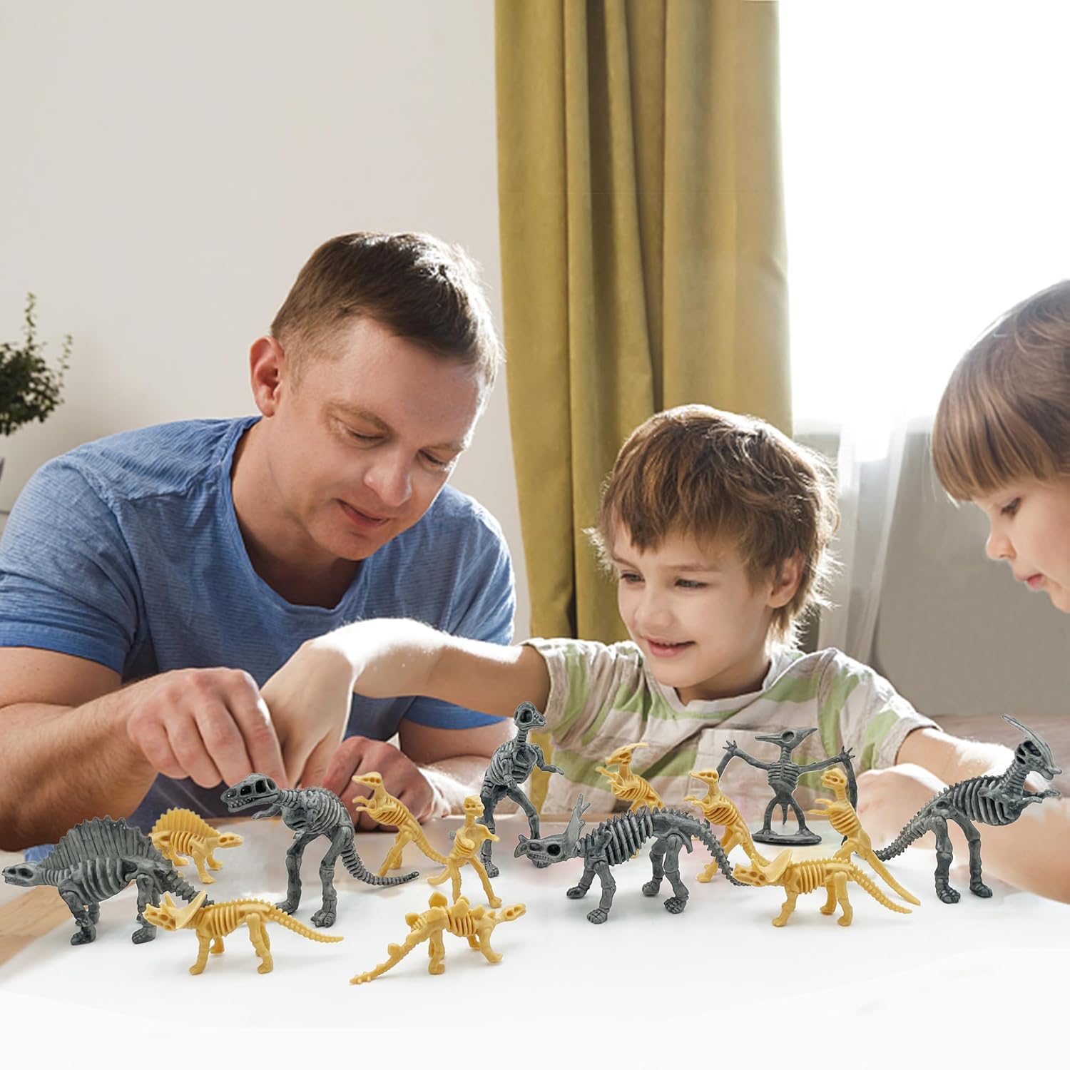 50 piezas de esqueletos de fósiles de dinosaurio, juguetes de esqueleto de dinosaurio, figuras surtidas, huesos de dinosaurio para decoración de