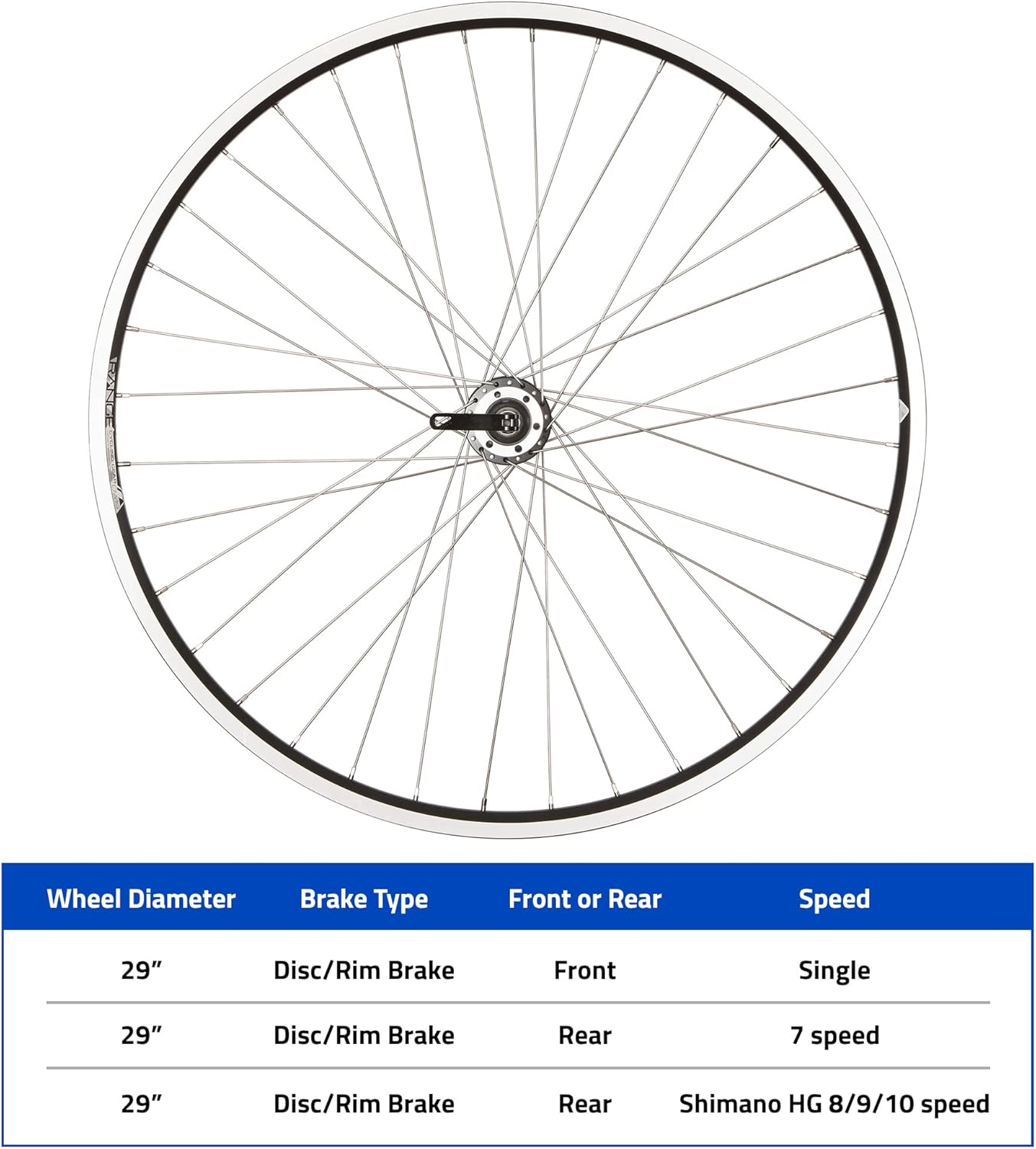 DW19-700 Rueda de bicicleta de montaña de 29″, delantera o trasera, doble pared, freno de disco o llanta, rueda libre o casete, 36 radios