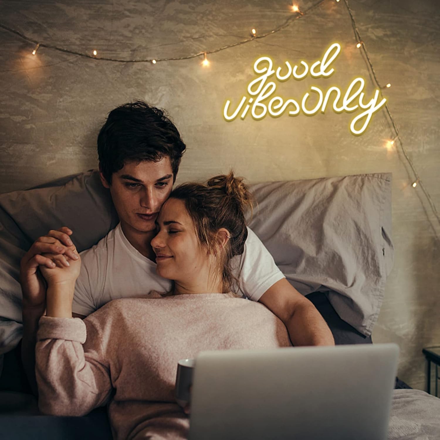 JFLLamp Good Vibes Only – Letreros de neón para decoración de pared, luces de neón, adecuados para sala de estar, cerveza, bar, sala de juegos,