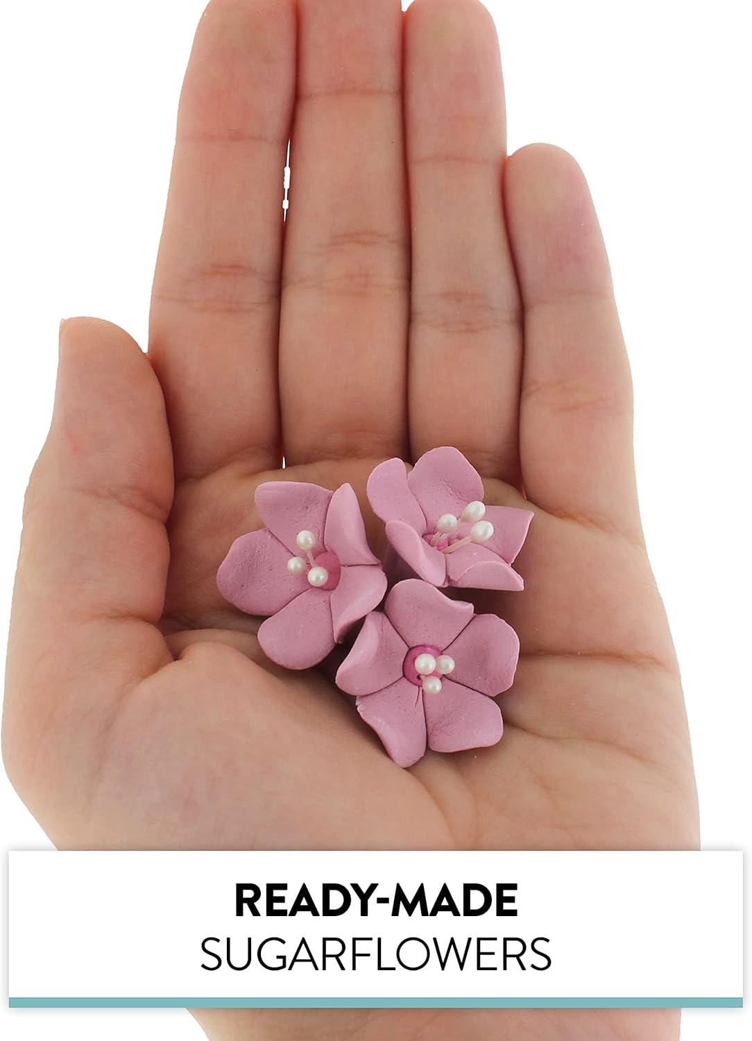 Global Sugar Art Blossom Sugar – Flores para pastel de boda con estambres de perlas, rosa polvoriento, sin alambres, 24 unidades por el chef Alan