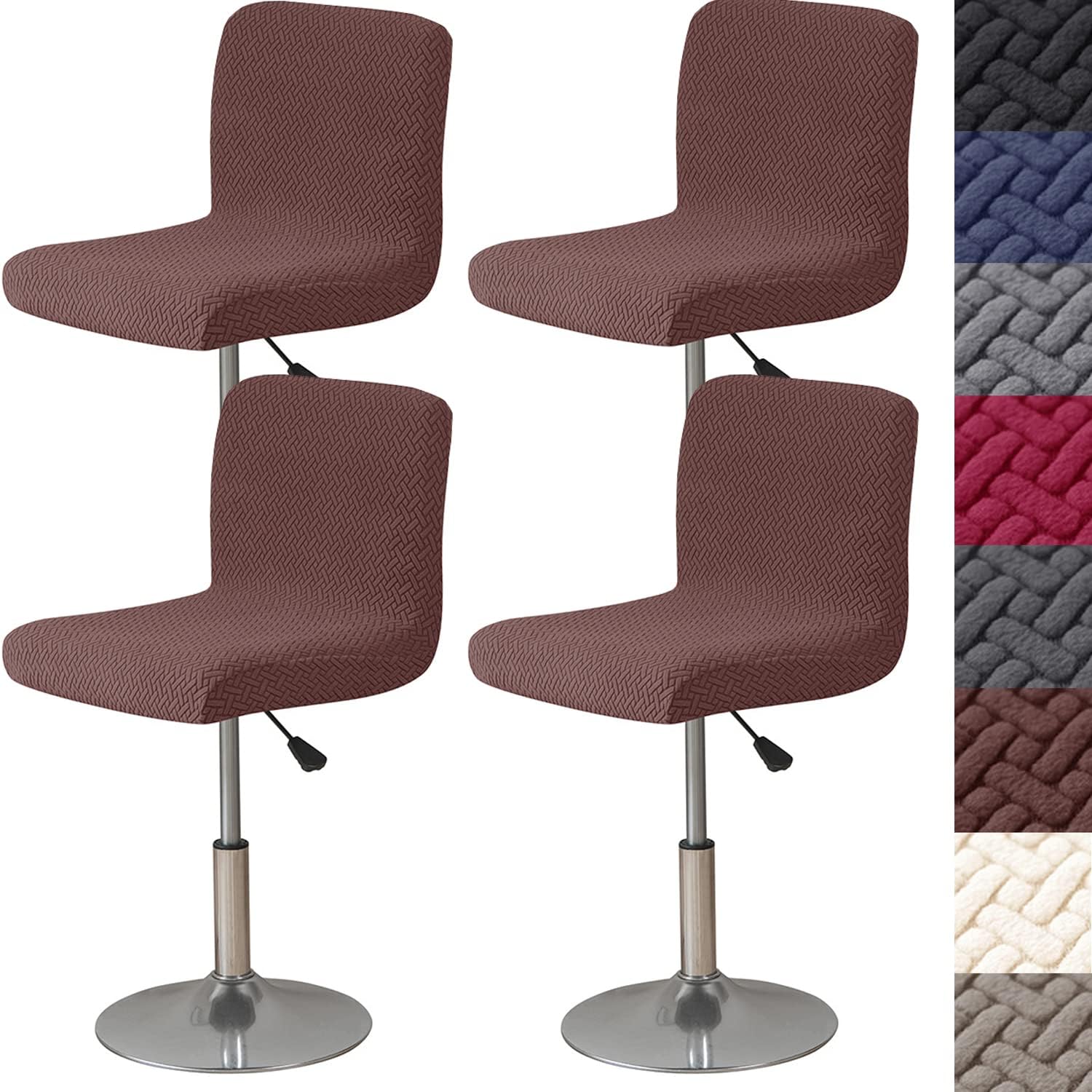 Fundas para taburetes de bar con respaldo, paquete de 4 fundas elásticas para taburetes de bar, fundas de taburete de bar jacquard, fundas para