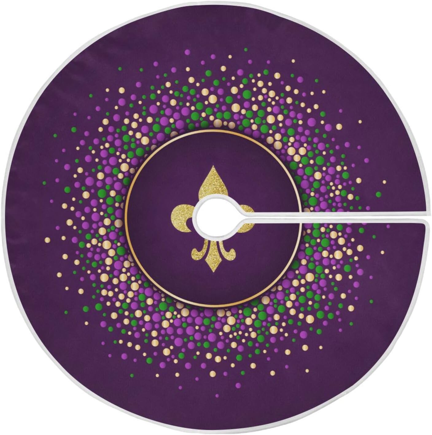 Falda de árbol de Navidad de Mardi Gras para carnaval, falda suave para árbol de Navidad, decoración de árbol de Navidad de otoño de 47.2 pulgadas