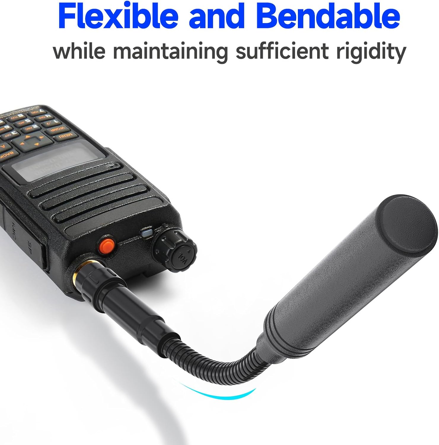 Eightwood Antena de radio de jamón de cuello de cisne VHFUHF 144430MHz Antena táctica amateur flexible conector hembra SMA para radios