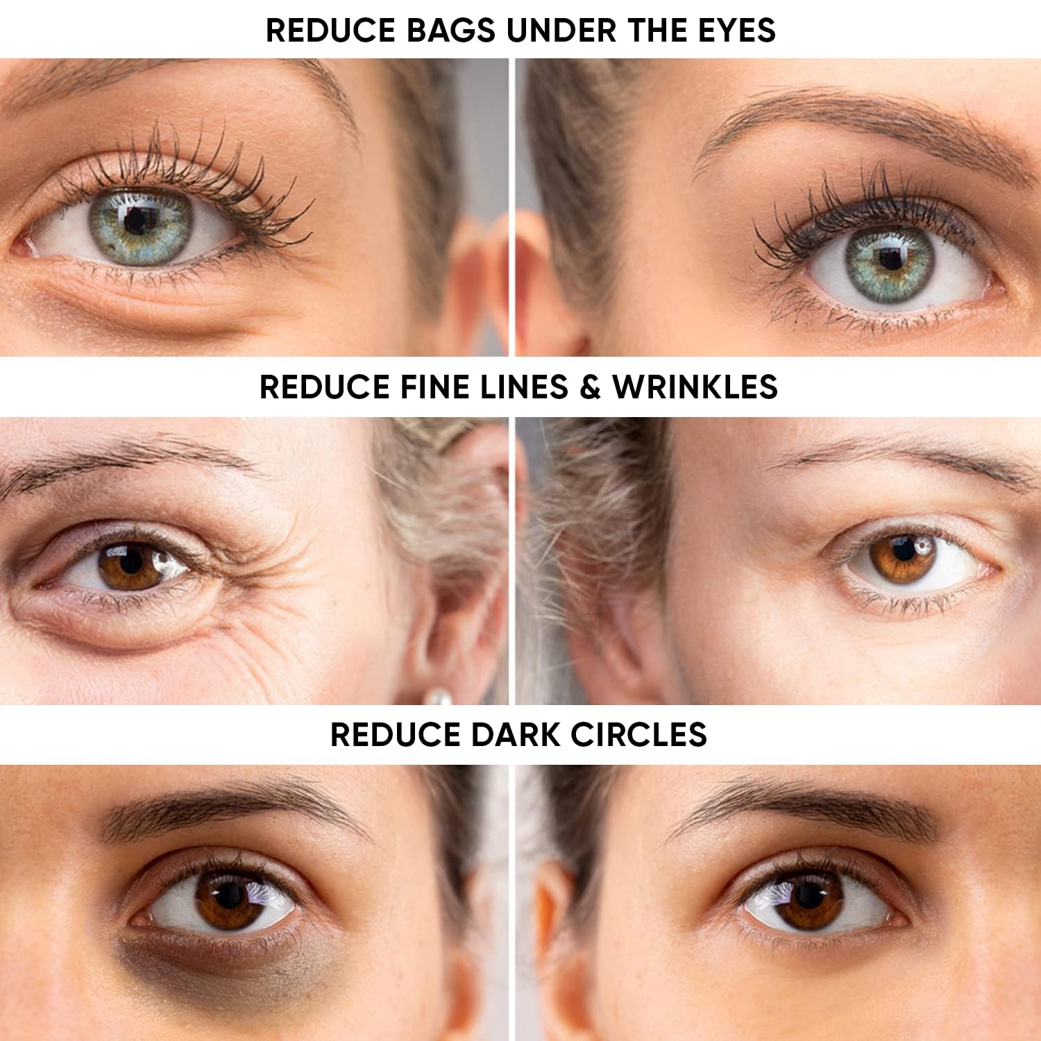 Crema instantánea para ojos sin edad – Reduce la hinchazón debajo de los ojos. Tecnología de elevación para tensar y reafirmar la piel flácida