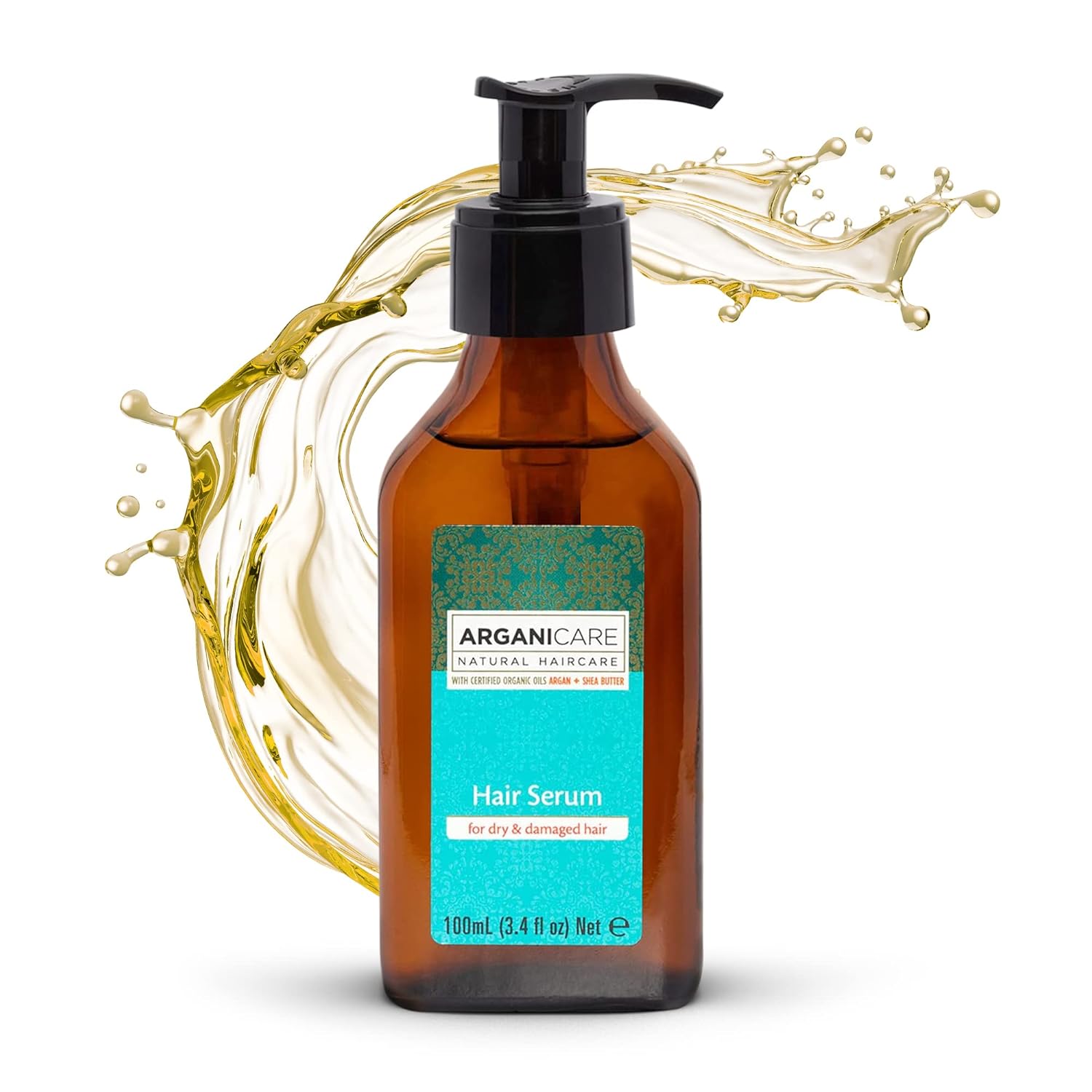 Arganicare Aceite de argán natural para cabello seco y dañado, suero vegano para el crecimiento del cabello con aceite de jojoba diseñado para la