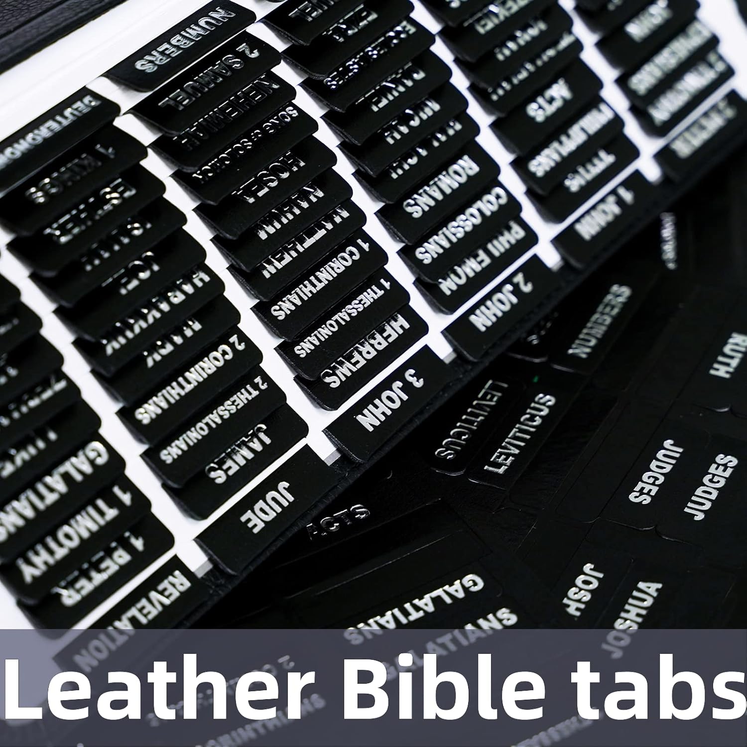 Pestañas de cuero para la Biblia, pestañas de la Biblia de papel de aluminio plateado para mujeres y hombres, pestañas de la Biblia para estudio de