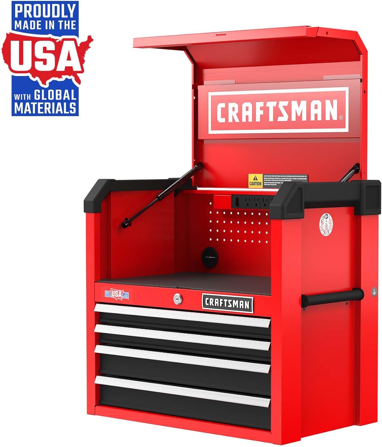 CRAFTSMAN S2000 – Cofre de 4 cajones de 26 pulgadas con luz y división (CMST32642RB)