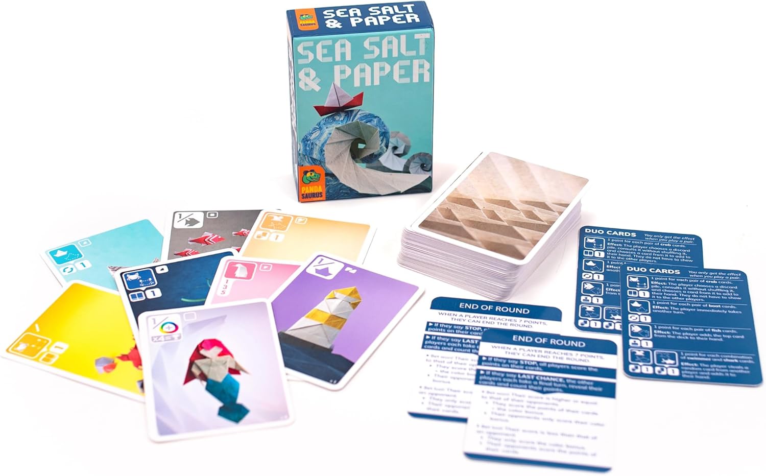 Pandasaurus Games Juego de cartas de sal marina y papel, juego de estrategia con temática oceánica, ritmo rápido y táctico, divertido juego familiar