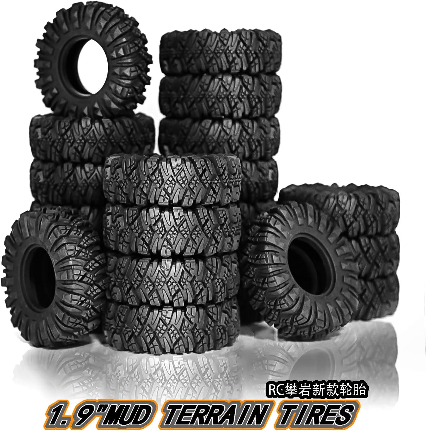 4 neumáticos 1.9 RC Rocks Crawler de goma de 4.33 pulgadas con insertos de espuma, aptos para 110 RC Rock Crawler Axial SCX10 90046 SCX10 III