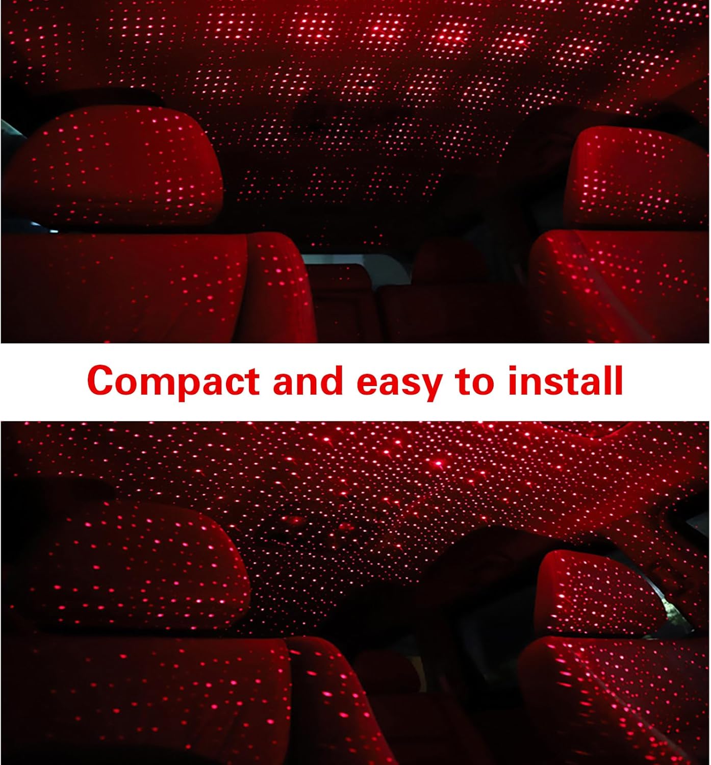 1 luz nocturna de estrella para techo de automóvil, 0.5 x 8.2 pulgadas, romántica lámpara de atmósfera USB de metal, accesorios para decoración,