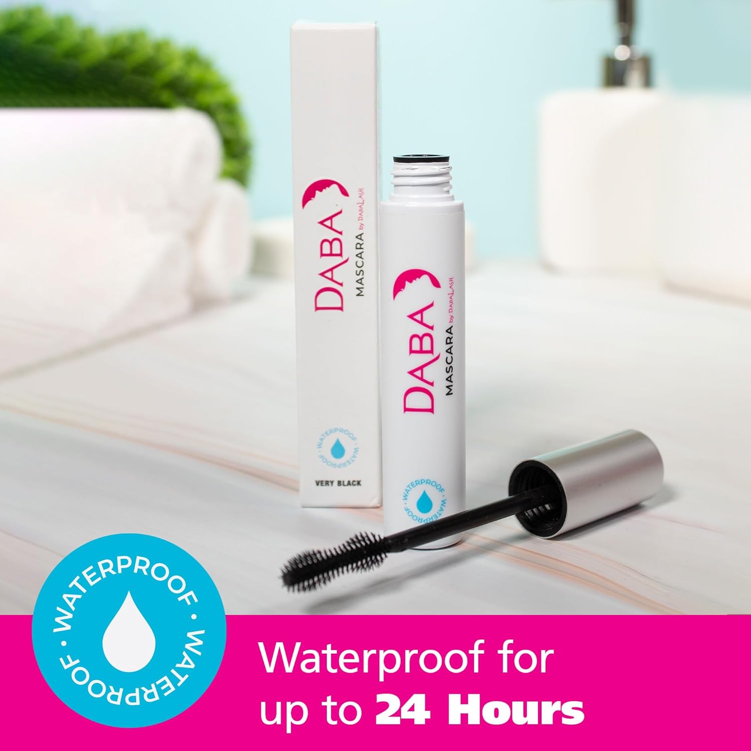 Daba Duo – Máscara de pestañas impermeable y suave rímel vegana – Longitud y volumen para pestañas – Muy negro – 0.45 oz y 0.3 oz