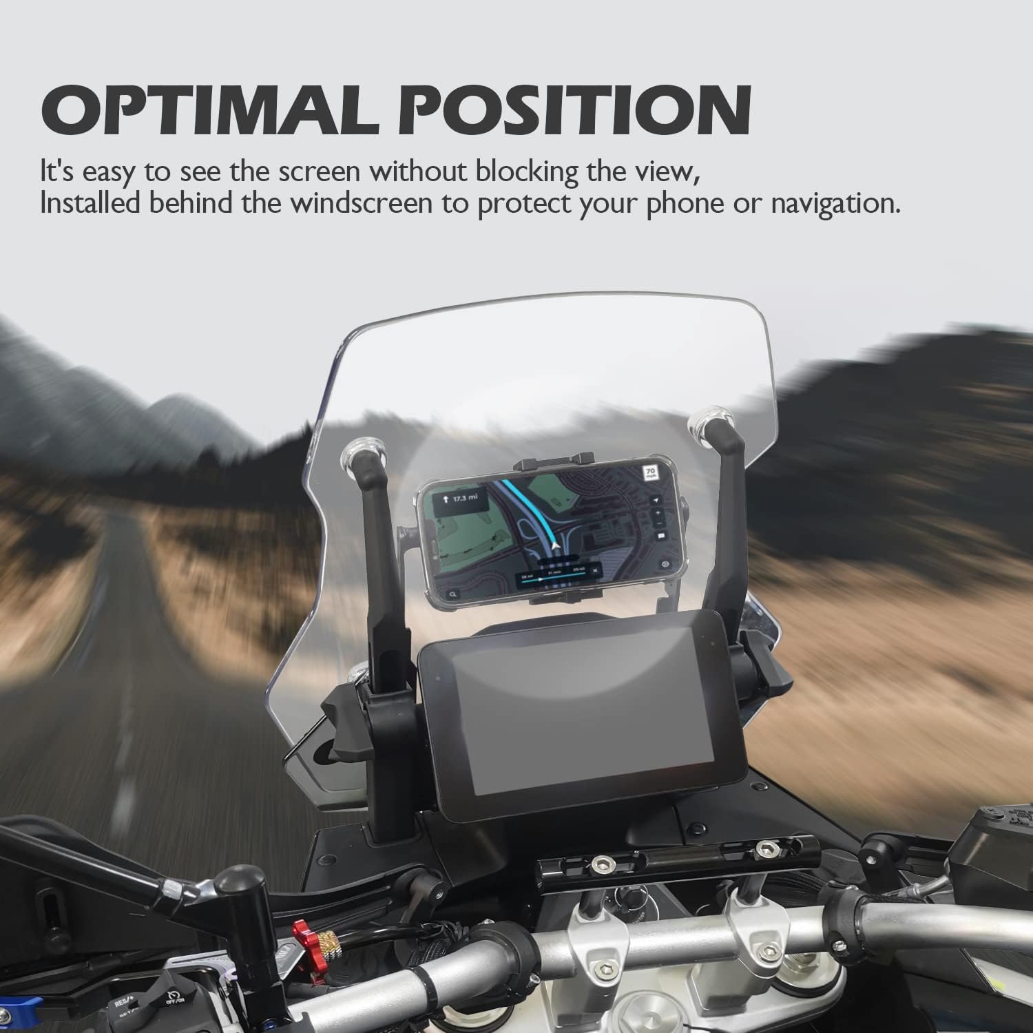 Soporte de navegación para motocicleta, soporte de parabrisas para teléfono GPS, repuesto de 0.551 pulgadas, compatible con CFMoto CF Moto CF-Moto