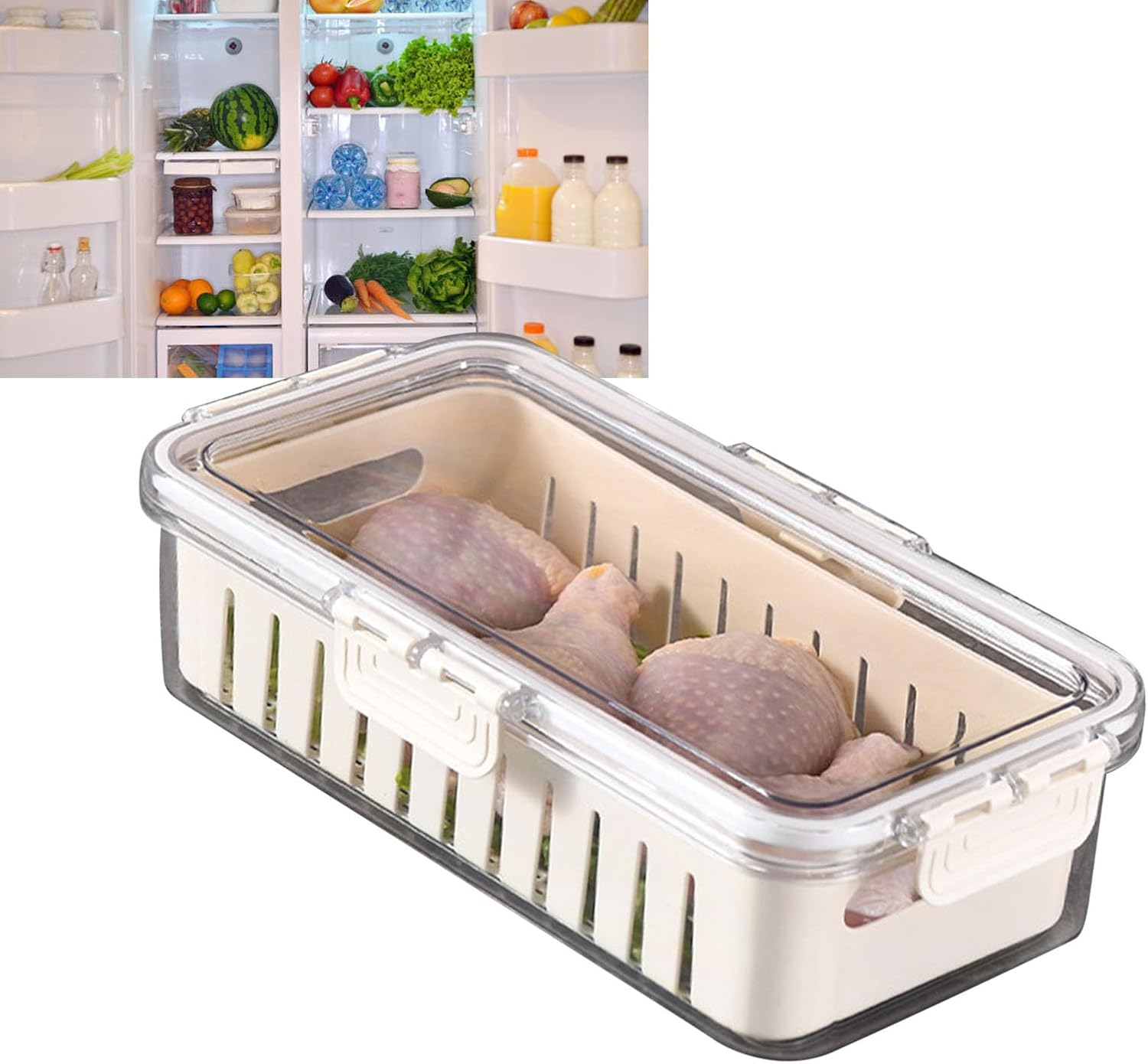 TOPINCN Contenedores de almacenamiento de frutas para refrigerador, organizadores de cocina, contenedor de almacenamiento de verduras de grado