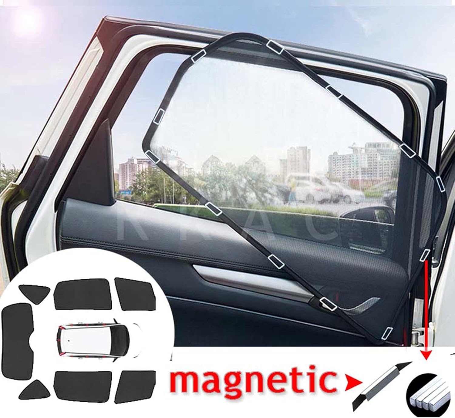 Para Mazda2 Hatchback 2014-2018. Pantalla magnética para ventana lateral de automóvil para niños, cortina de automóvil, ventanas laterales,
