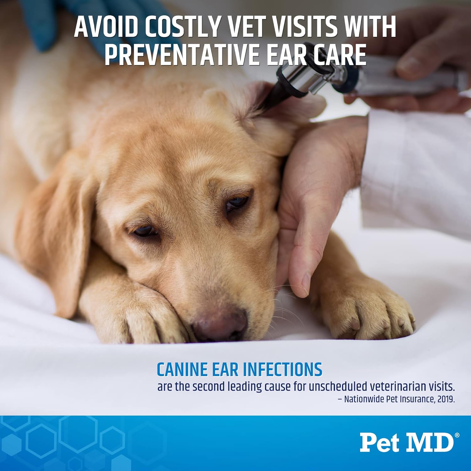 Pet MD Advanced Otic – Toallitas limpiadoras de oídos para gatos y perros, fórmula veterinaria trata infecciones de oído, 100 unidades