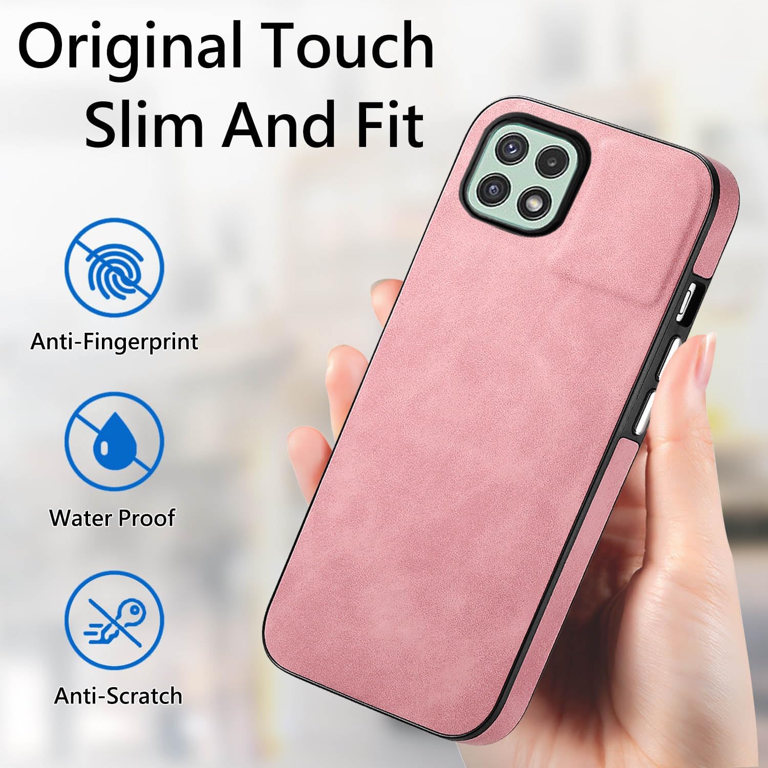 Asuwish Funda de teléfono para Samsung Galaxy A22 5GBoost Mobile Celero 5G con protector de pantalla de vidrio templado y funda delgada de cuero