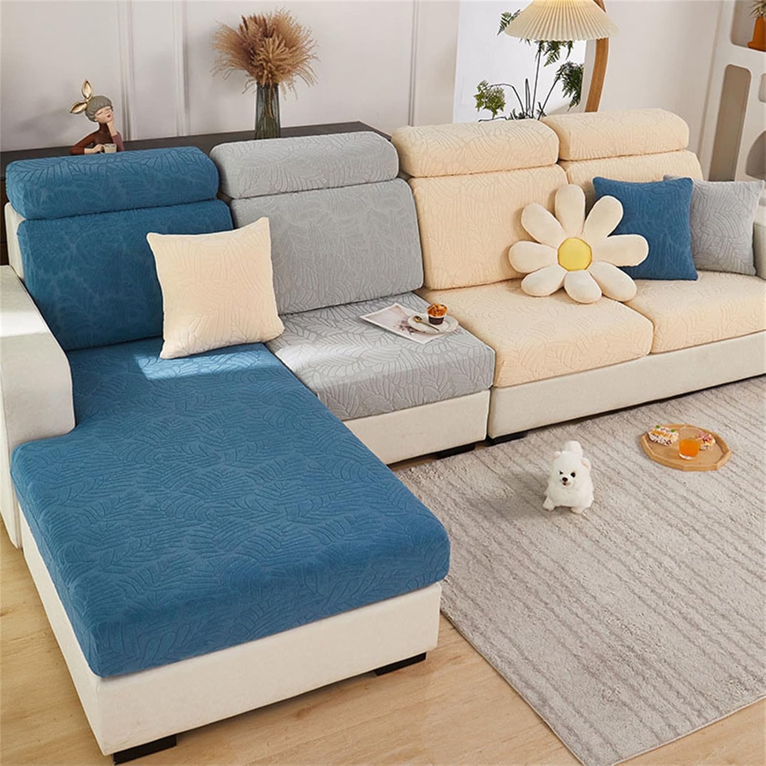 GSTUITGO Funda elástica para sofá seccional, funda de sofá antideslizante para muebles de sala de estar, resistente al desgaste, fundas de cojín