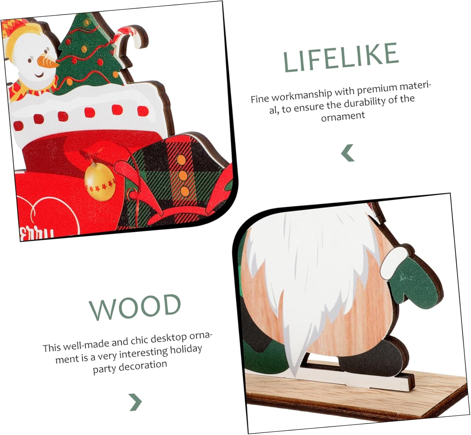 Abaodam 2 adornos de madera de Navidad, letrero de madera de Papá Noel, suministros de fiesta de Navidad, centro de mesa, mesa de fiesta, letrero de