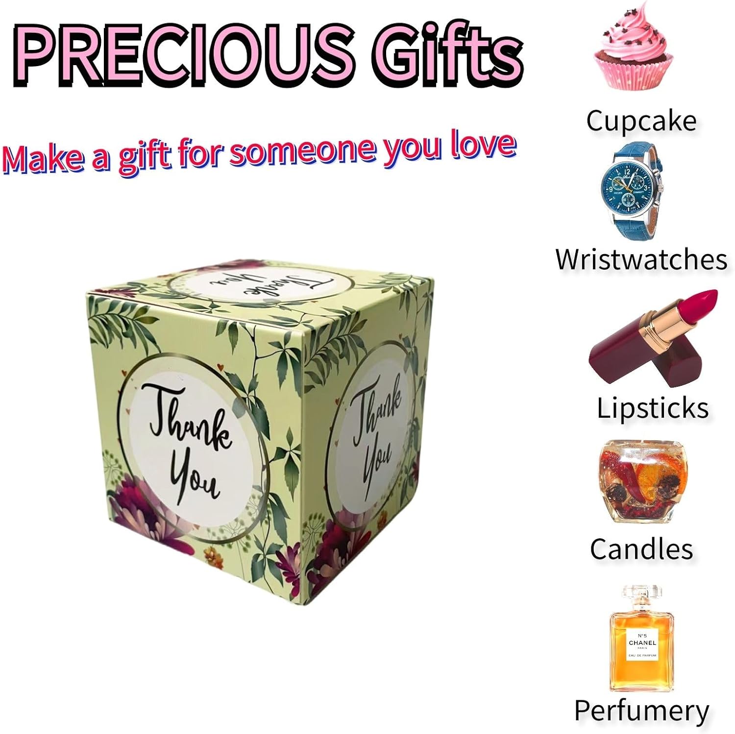XCXGYCA Paquete de 20 cajas de cartón de agradecimiento de 3 x 3 x 3 pulgadas, cada caja de cartón cuadrada con diseño floral, perfecta para bodas,