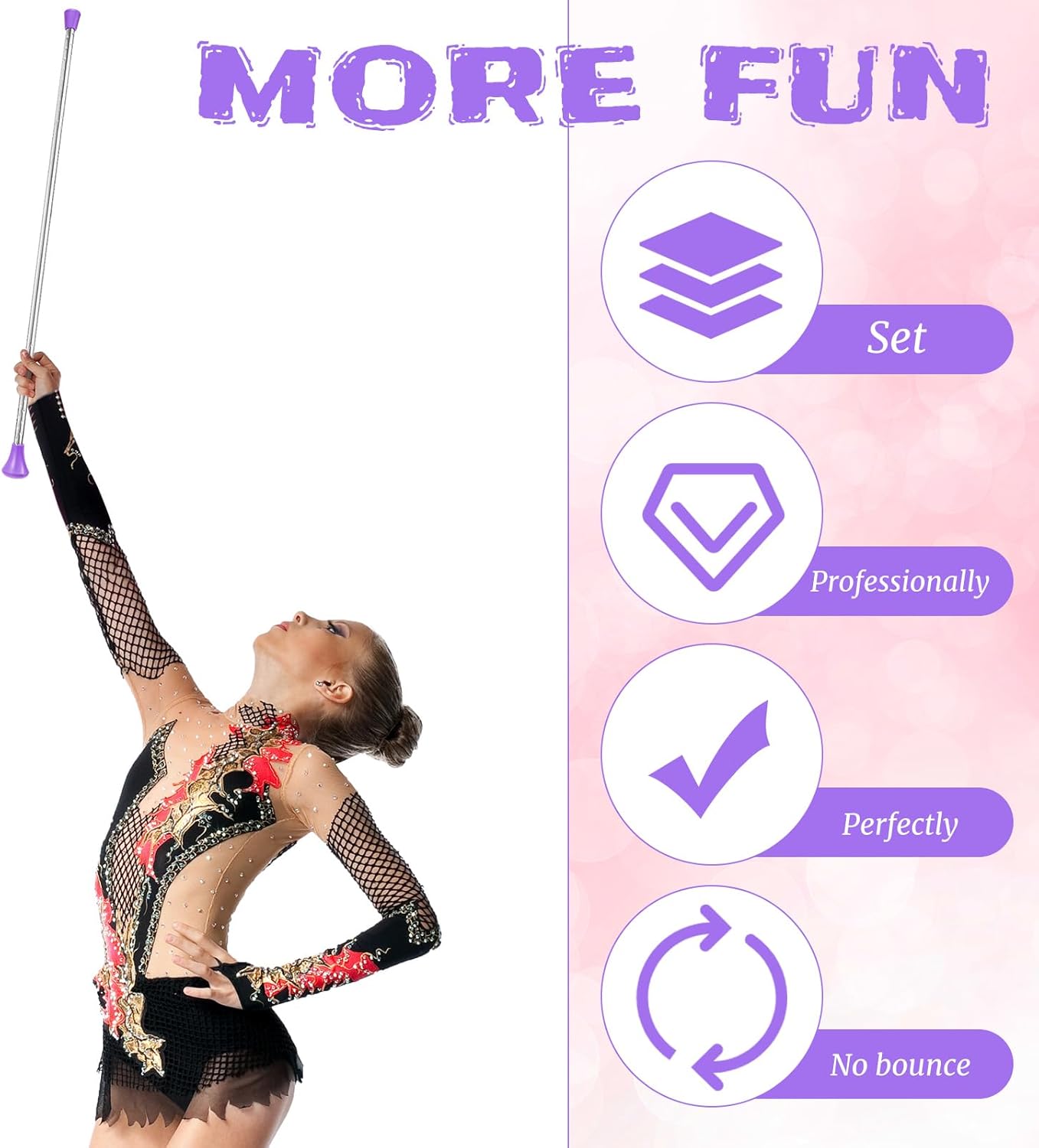 Twirling Baton Baton – Bastón de gimnasia unisex para niños, banda de marcha de bastón de metal para espectáculos de talentos, baile artístico, giro