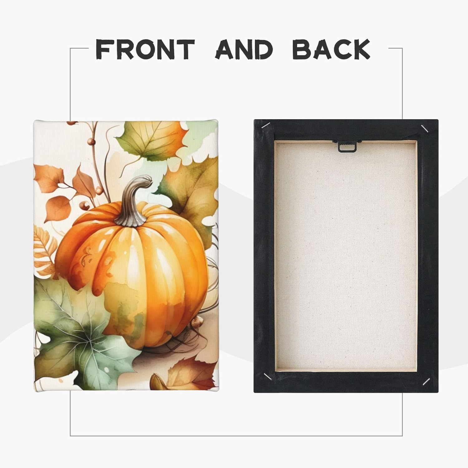 Arte de pared de calabaza y hojas de otoño sobre blanco, pintura en lienzo para decoración del hogar, imágenes góticas, pinturas de arte abstracto,