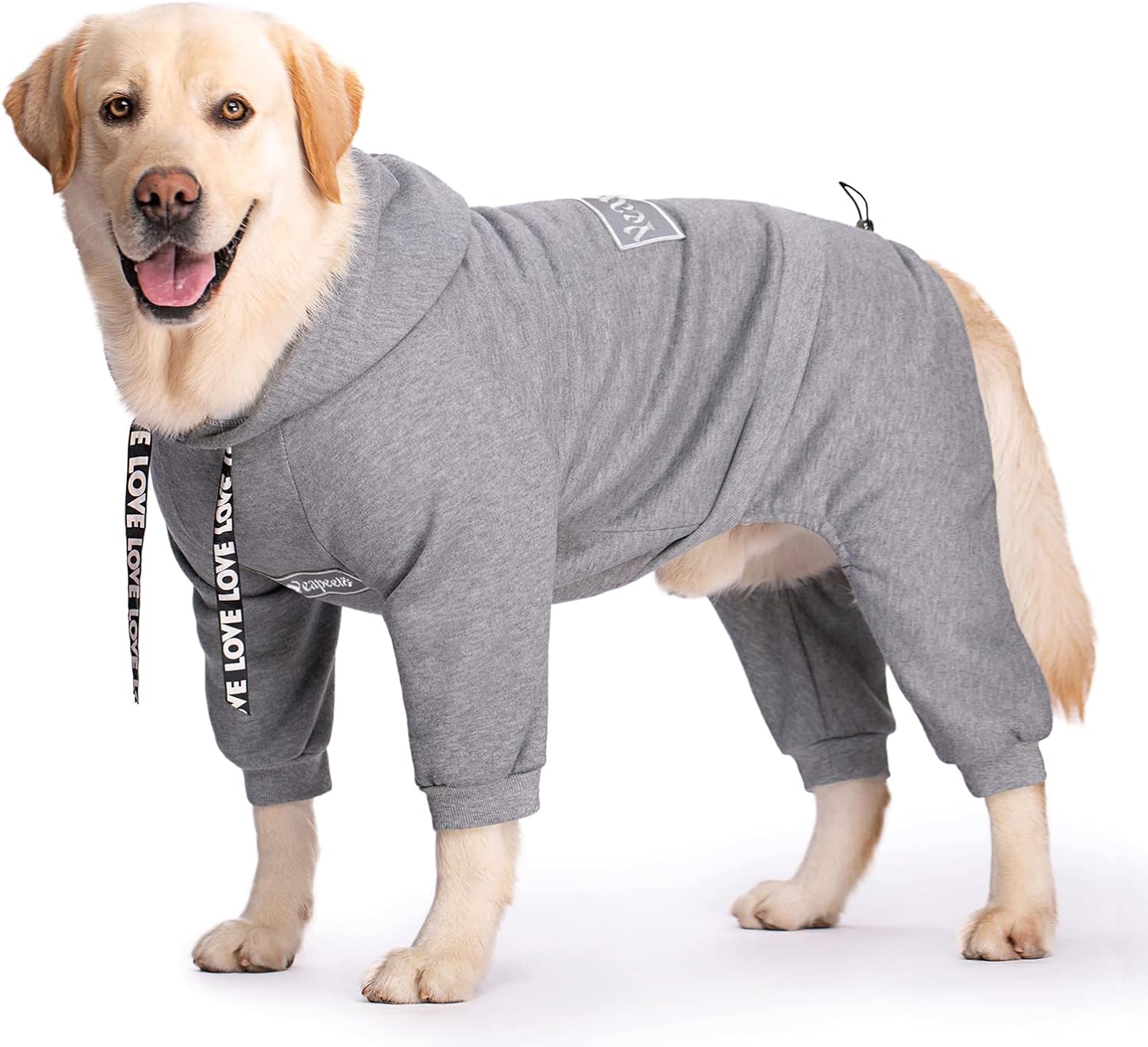 Abrigo de invierno con capucha para perros grandes y medianos, suéter de 4 patas, abrigo cálido con capucha para perro, abrigo de forro polar con