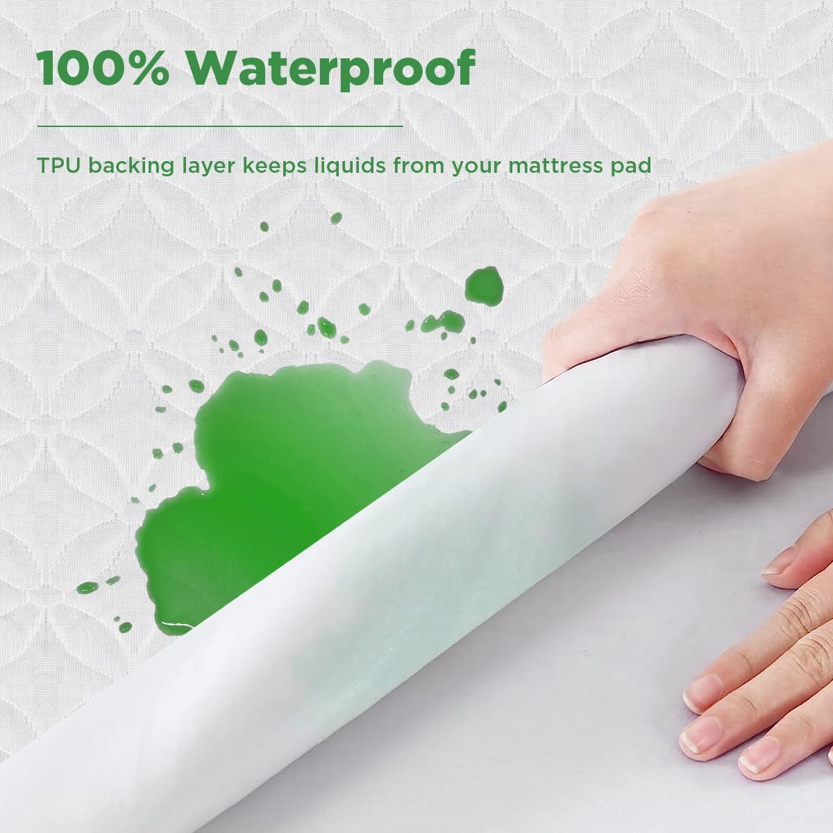 Protector de colchón 100% impermeable Cal King, funda de colchón de bambú ultra suave, tela de aire 3D, refrescante, transpirable, sin ruido y